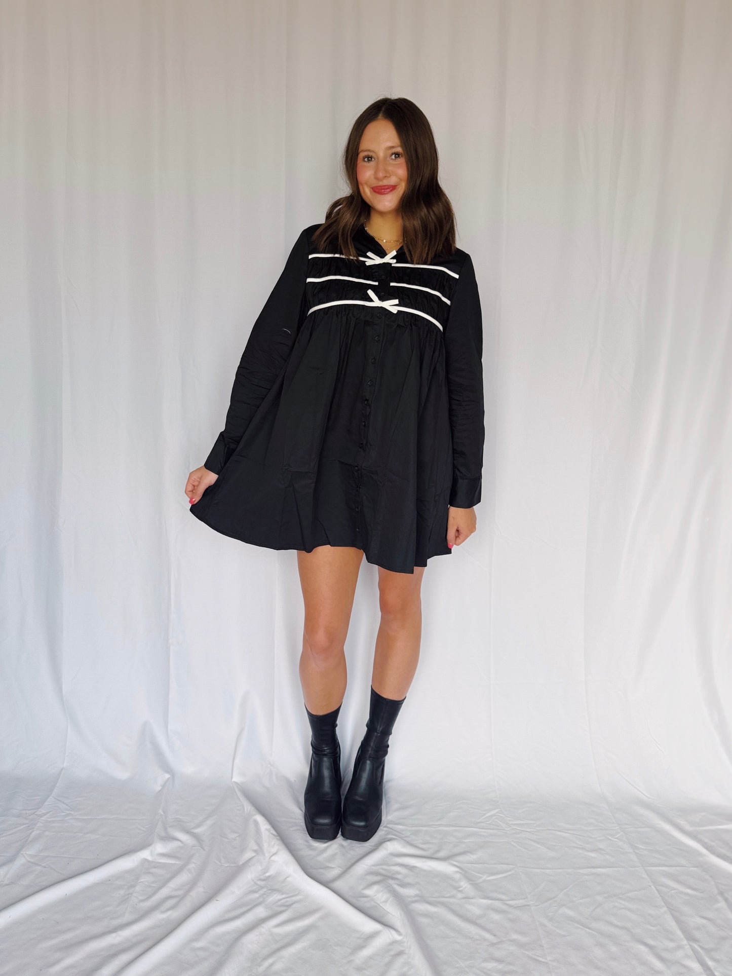 Darling Days Bow Button Down Dress