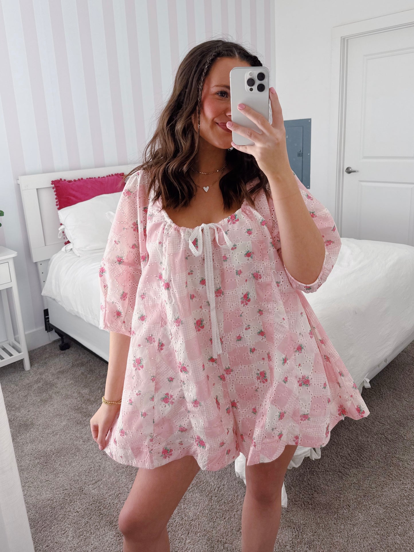 Spring Fling Floral Eyelet Romper