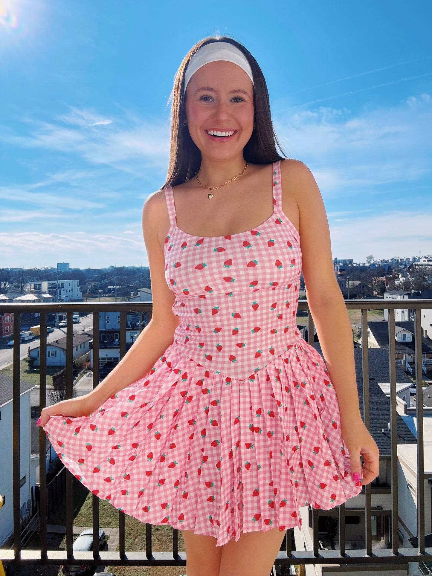 Tutti Frutti Strawberry Athletic Romper Dress