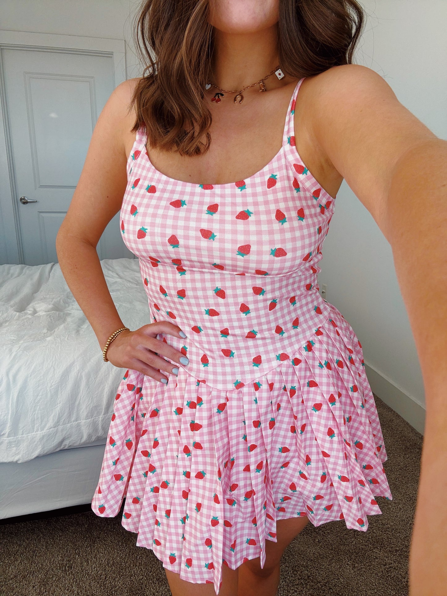 Tutti Frutti Strawberry Athletic Romper Dress