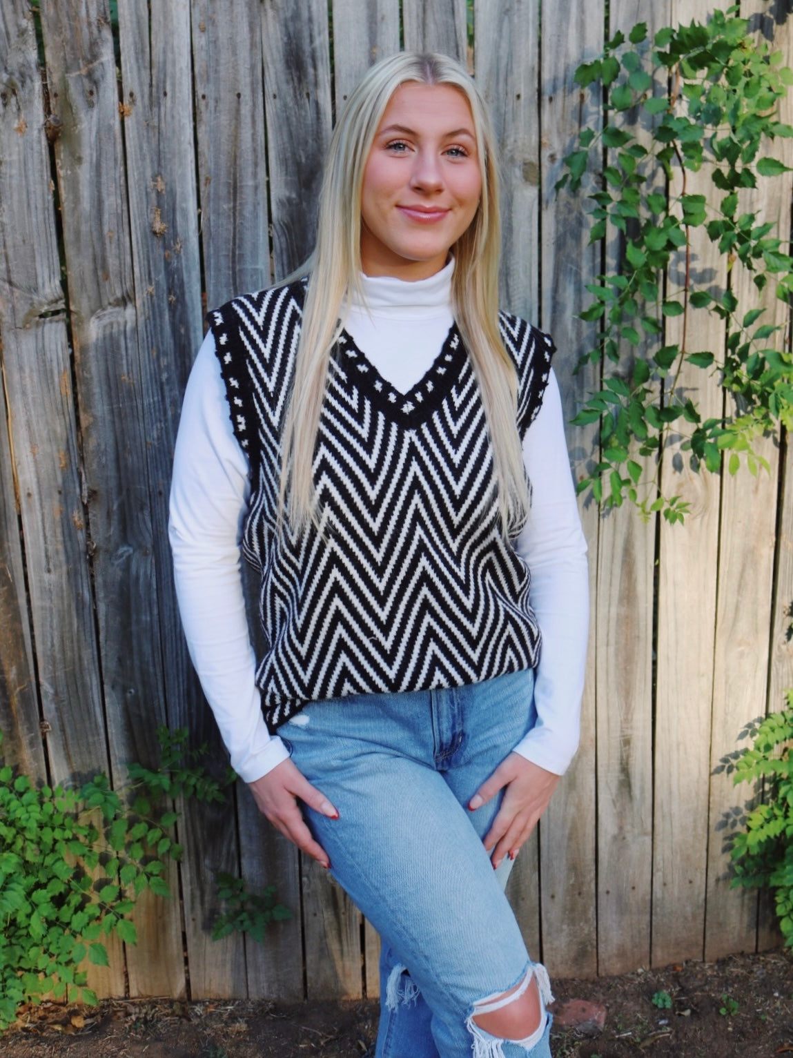 Yin and Yang Chevron Sweater Vest