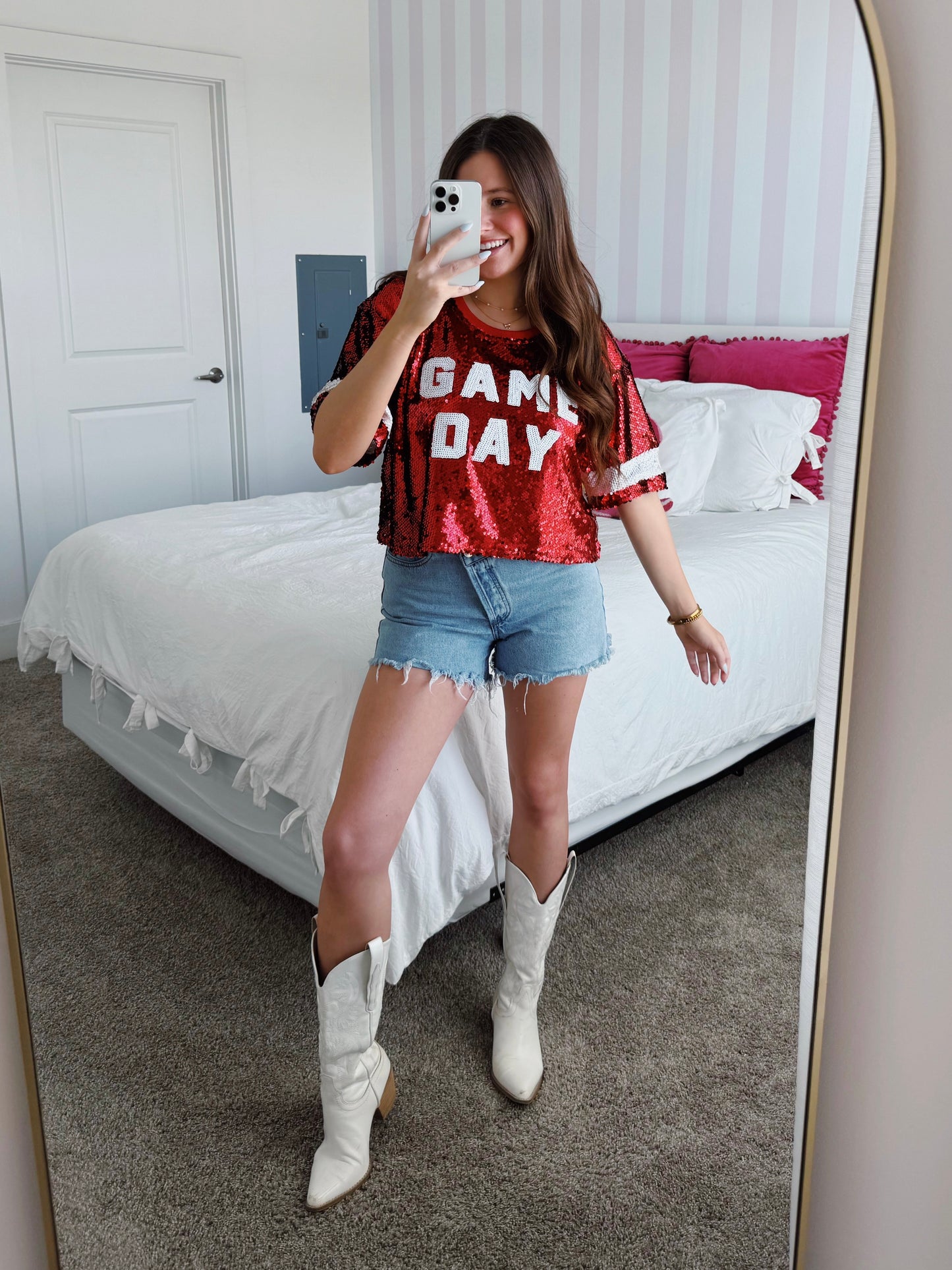 Gameday Everyday Sequin Cropped Tee