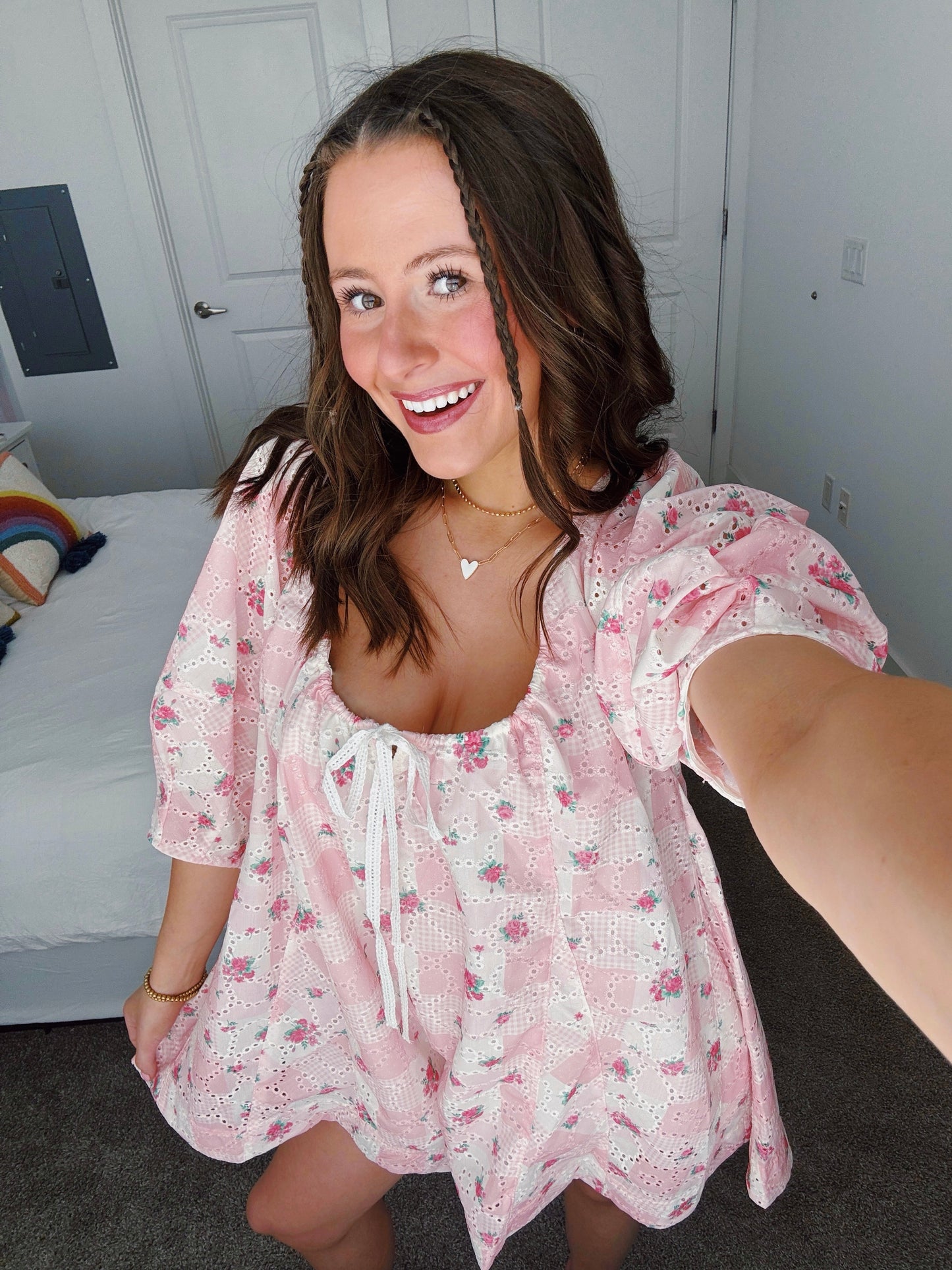 Spring Fling Floral Eyelet Romper