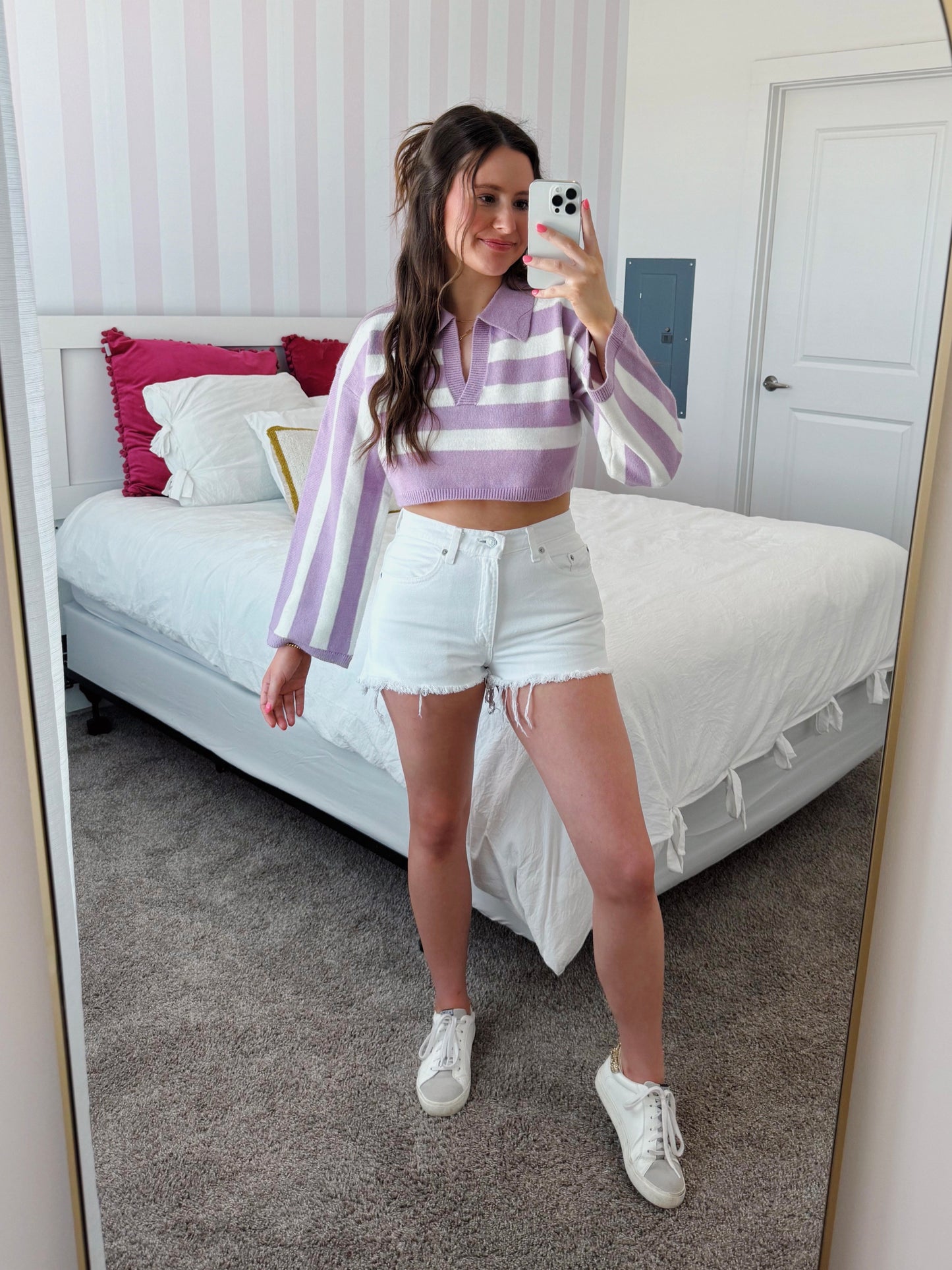 Lavender Haze Striped Sweater