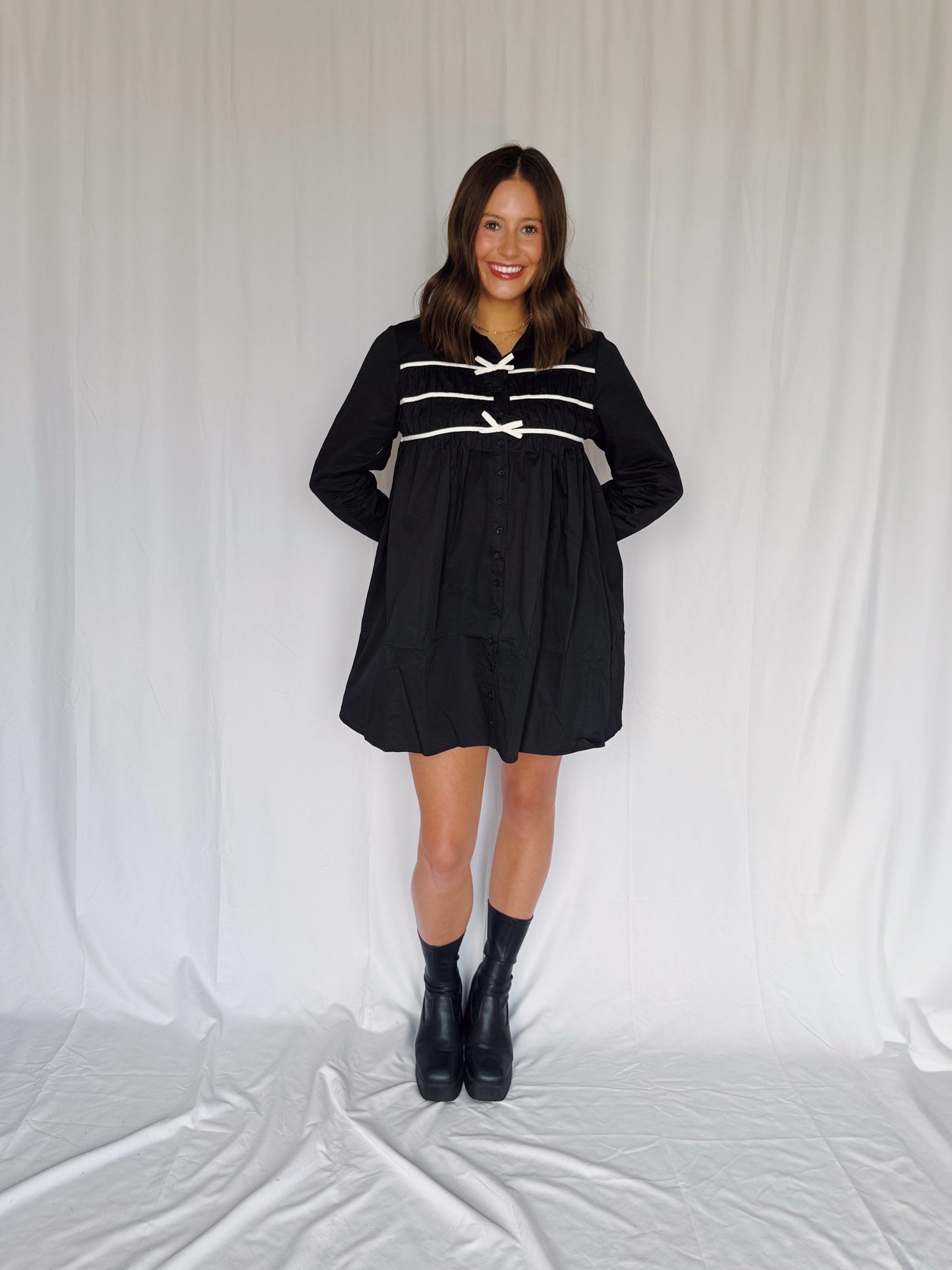Darling Days Bow Button Down Dress