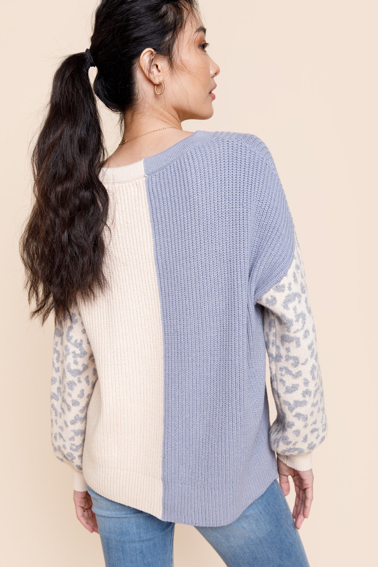 Wild Child Leopard Colorblock Sweater