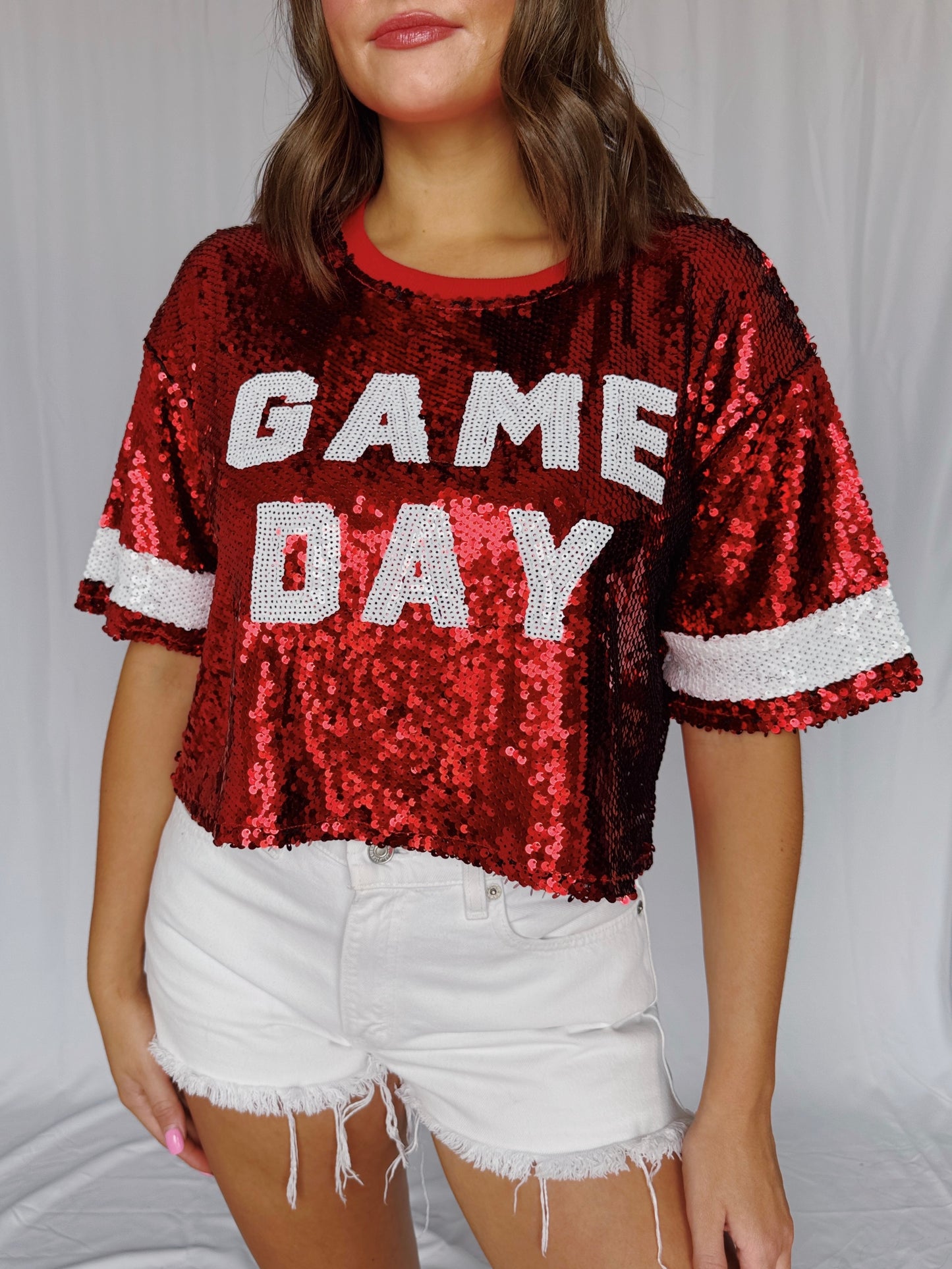 Gameday Everyday Sequin Cropped Tee