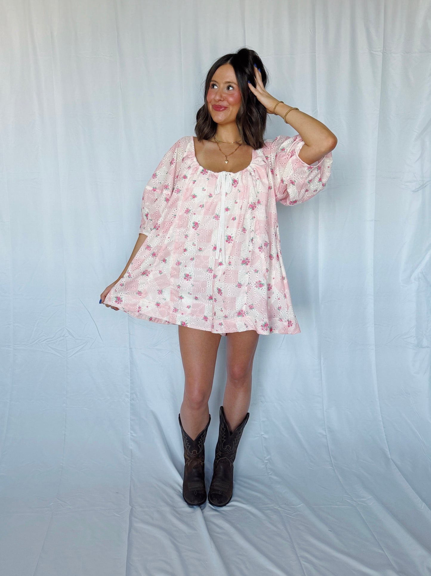 Spring Fling Floral Eyelet Romper