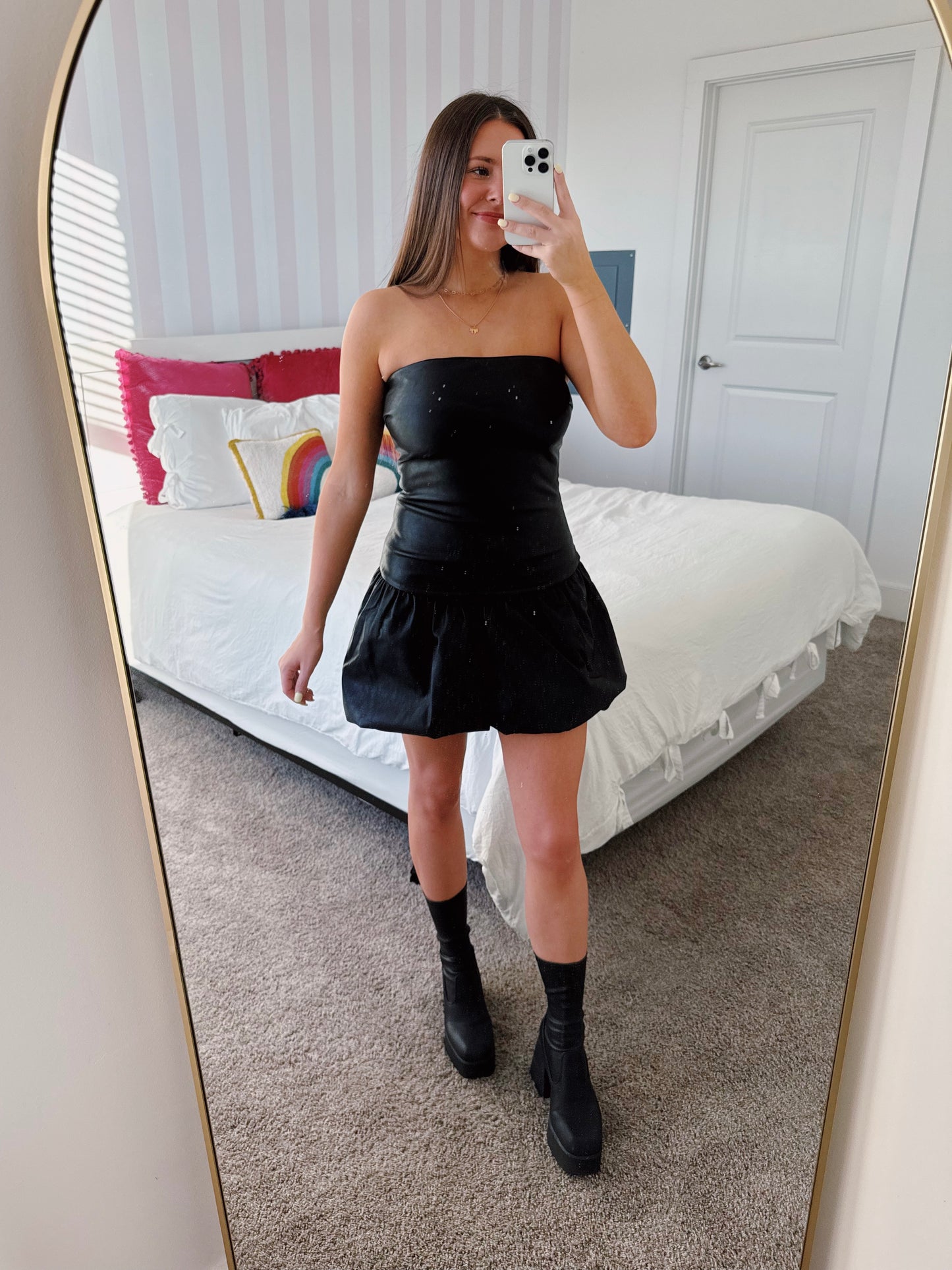 Dusk Till Dawn Drop Waist Leather Dress