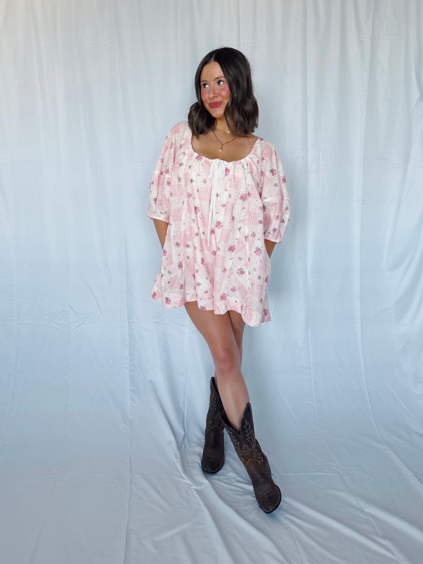 Spring Fling Floral Eyelet Romper