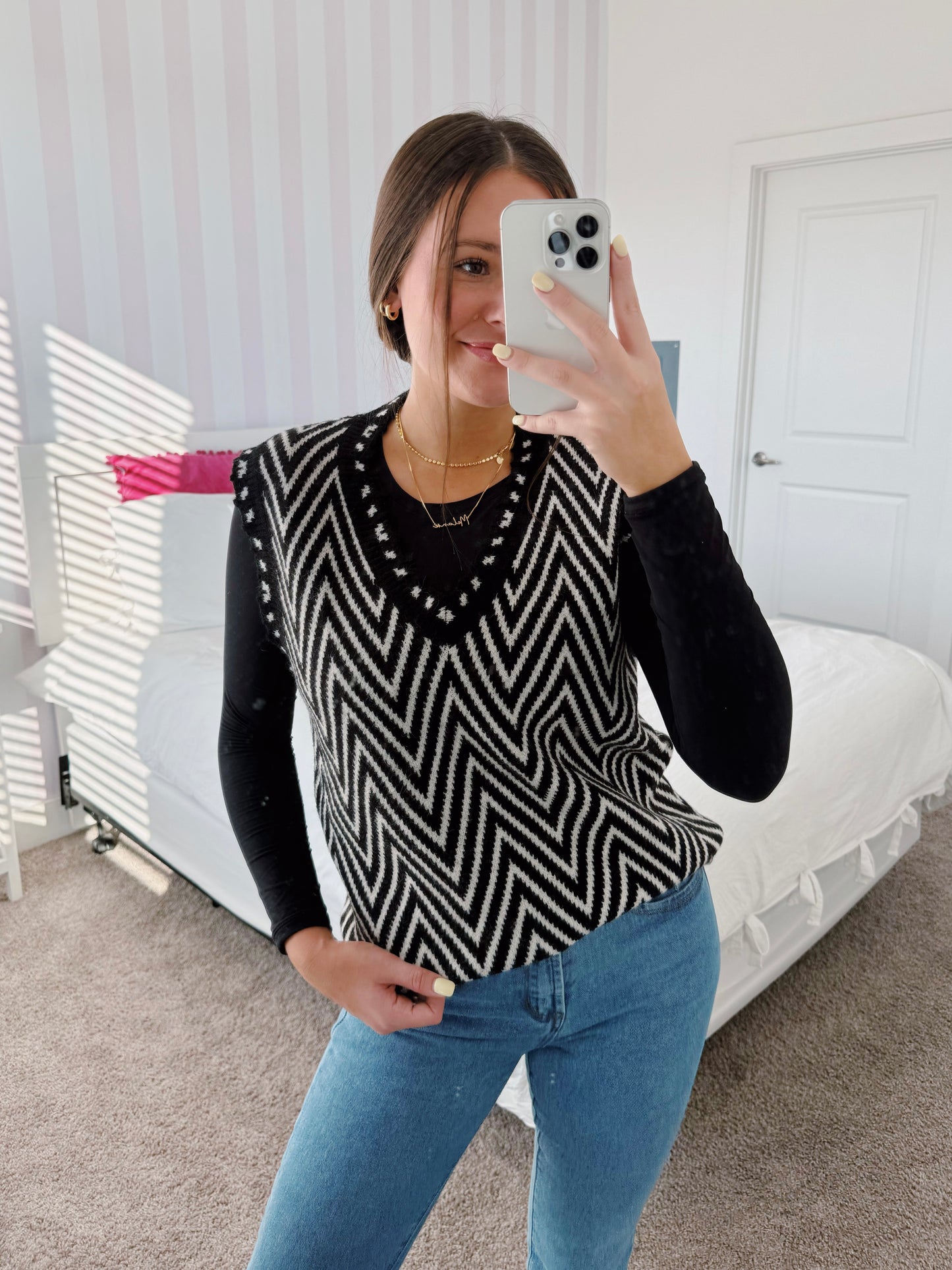 Yin and Yang Chevron Sweater Vest