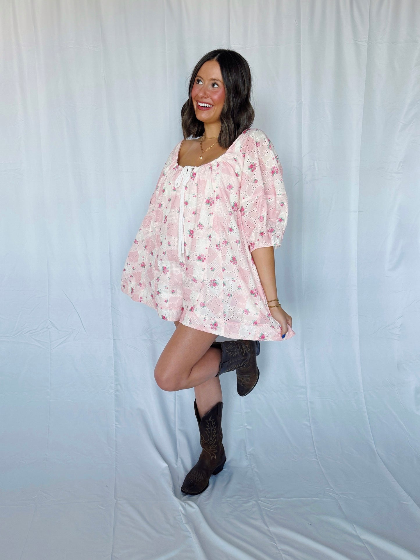 Spring Fling Floral Eyelet Romper