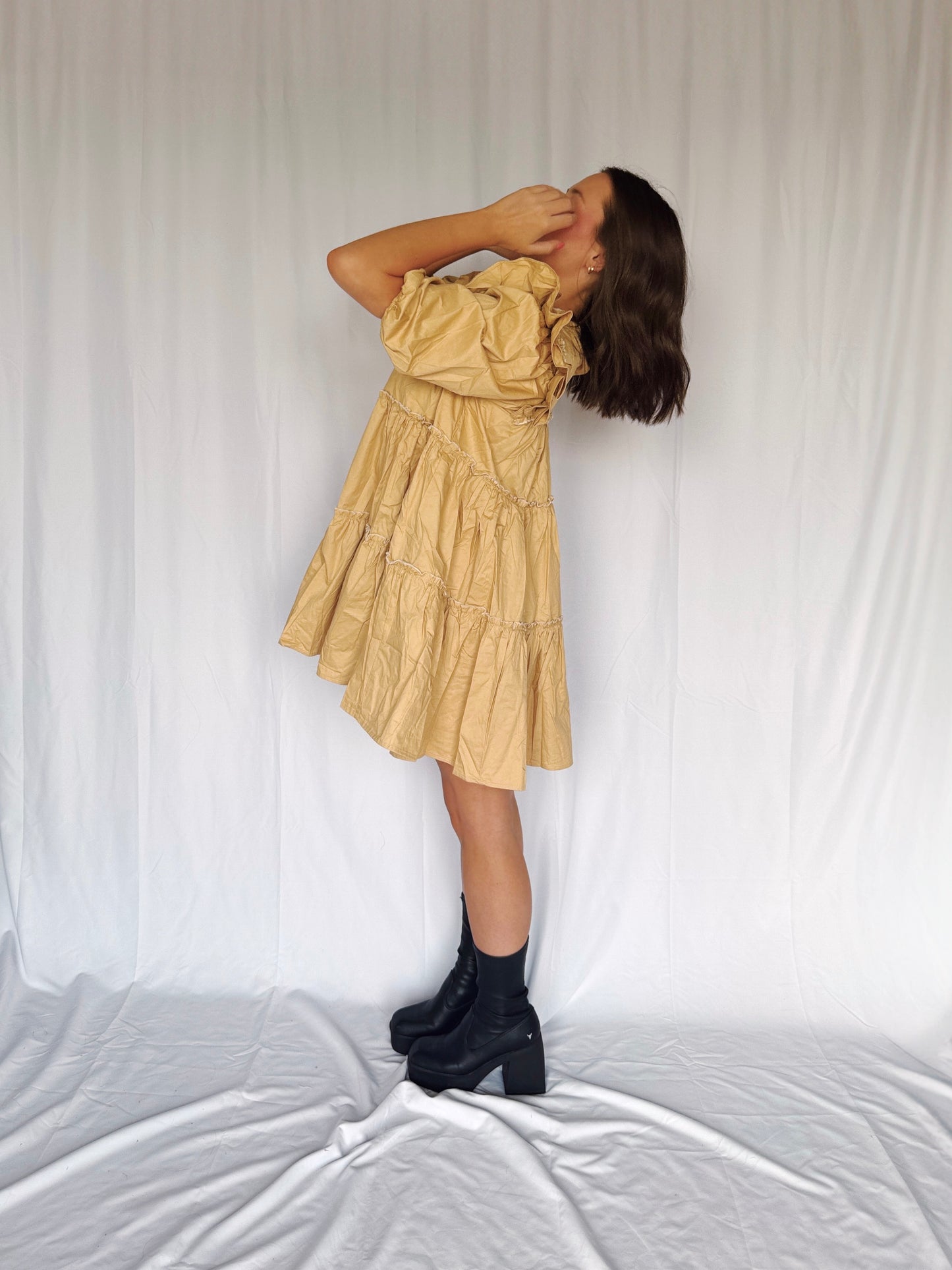 Giving Season Puff Sleeve Tiered Dress