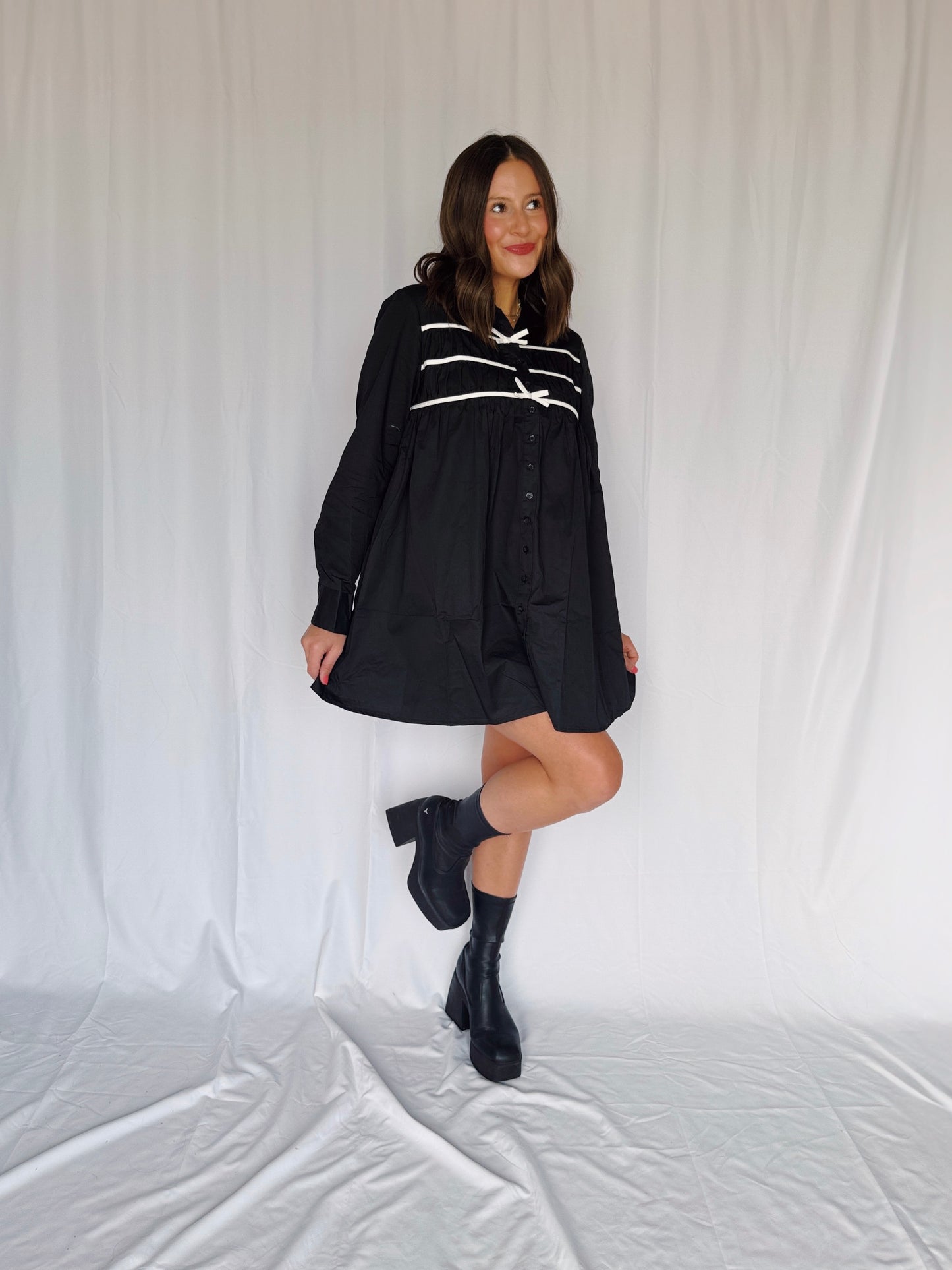 Darling Days Bow Button Down Dress