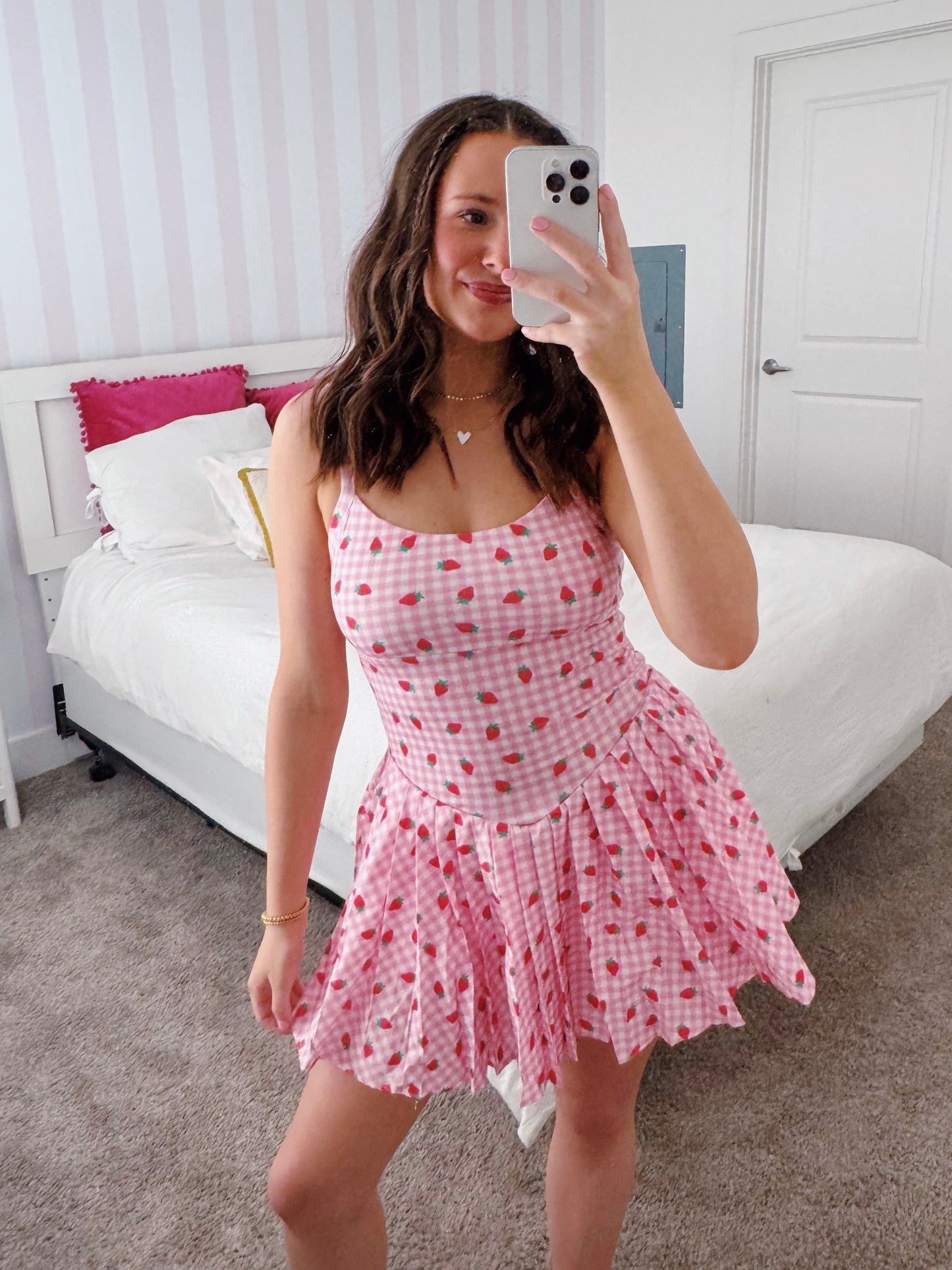 Tutti Frutti Strawberry Athletic Romper Dress