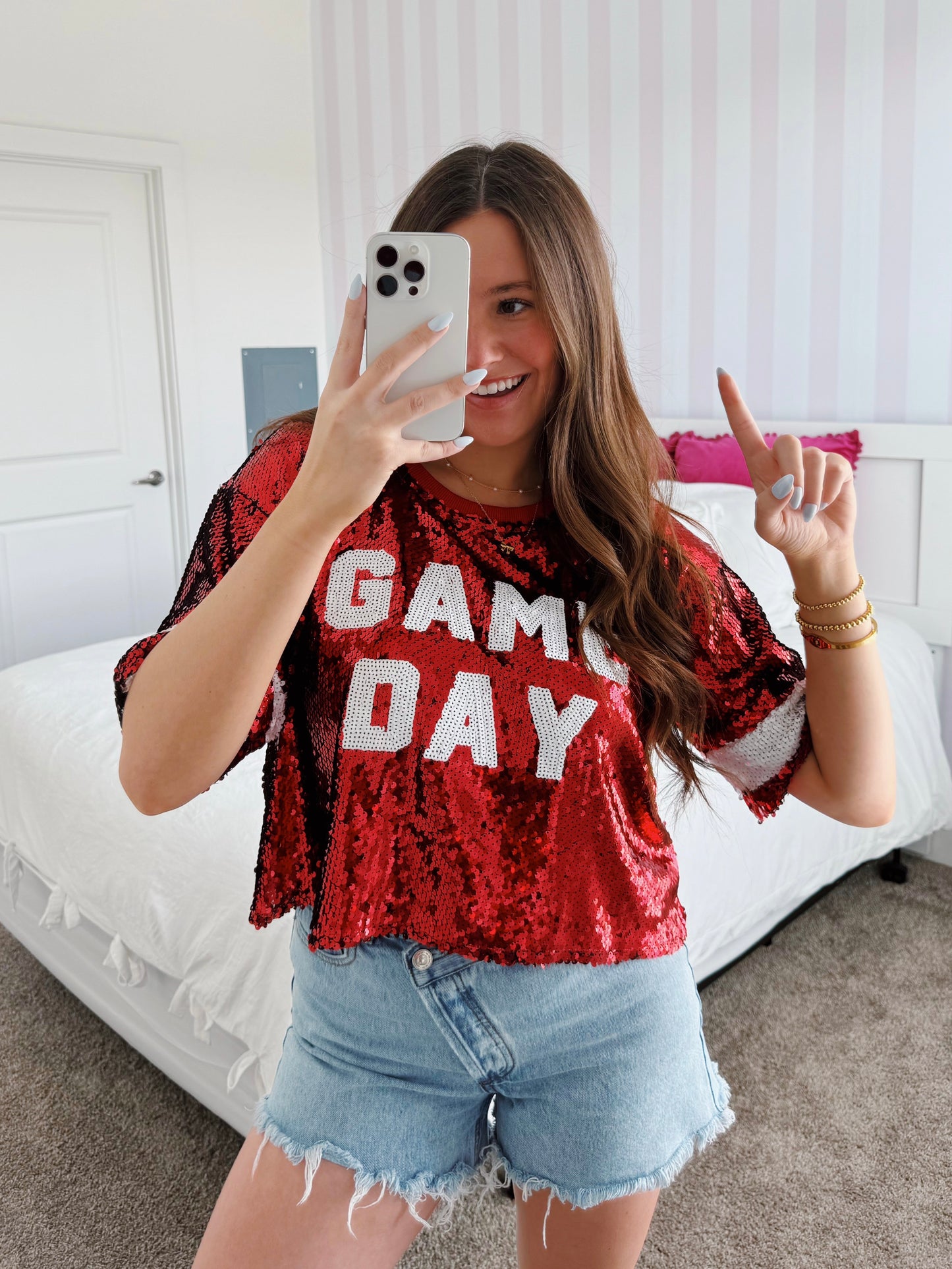 Gameday Everyday Sequin Cropped Tee