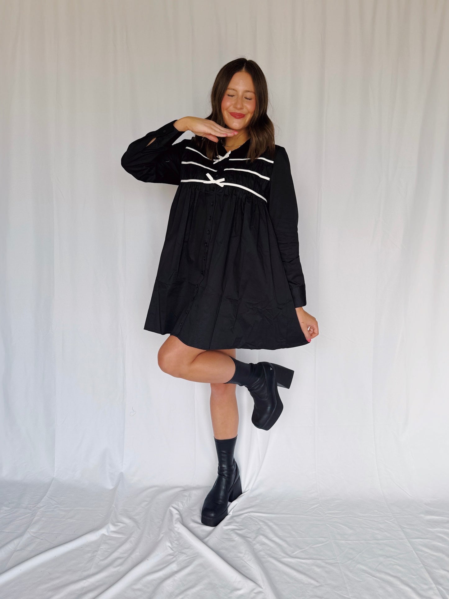 Darling Days Bow Button Down Dress