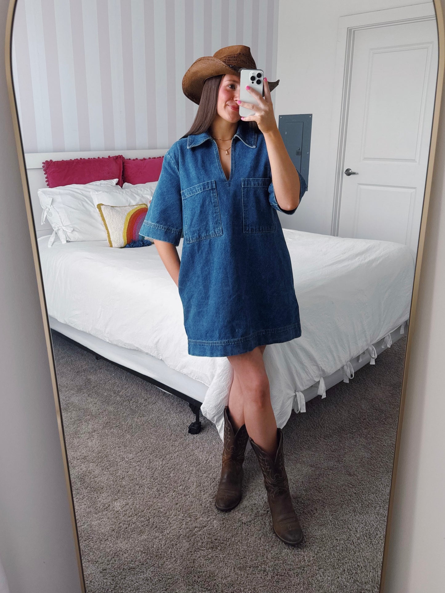 Country Roads Denim Shirt Dress