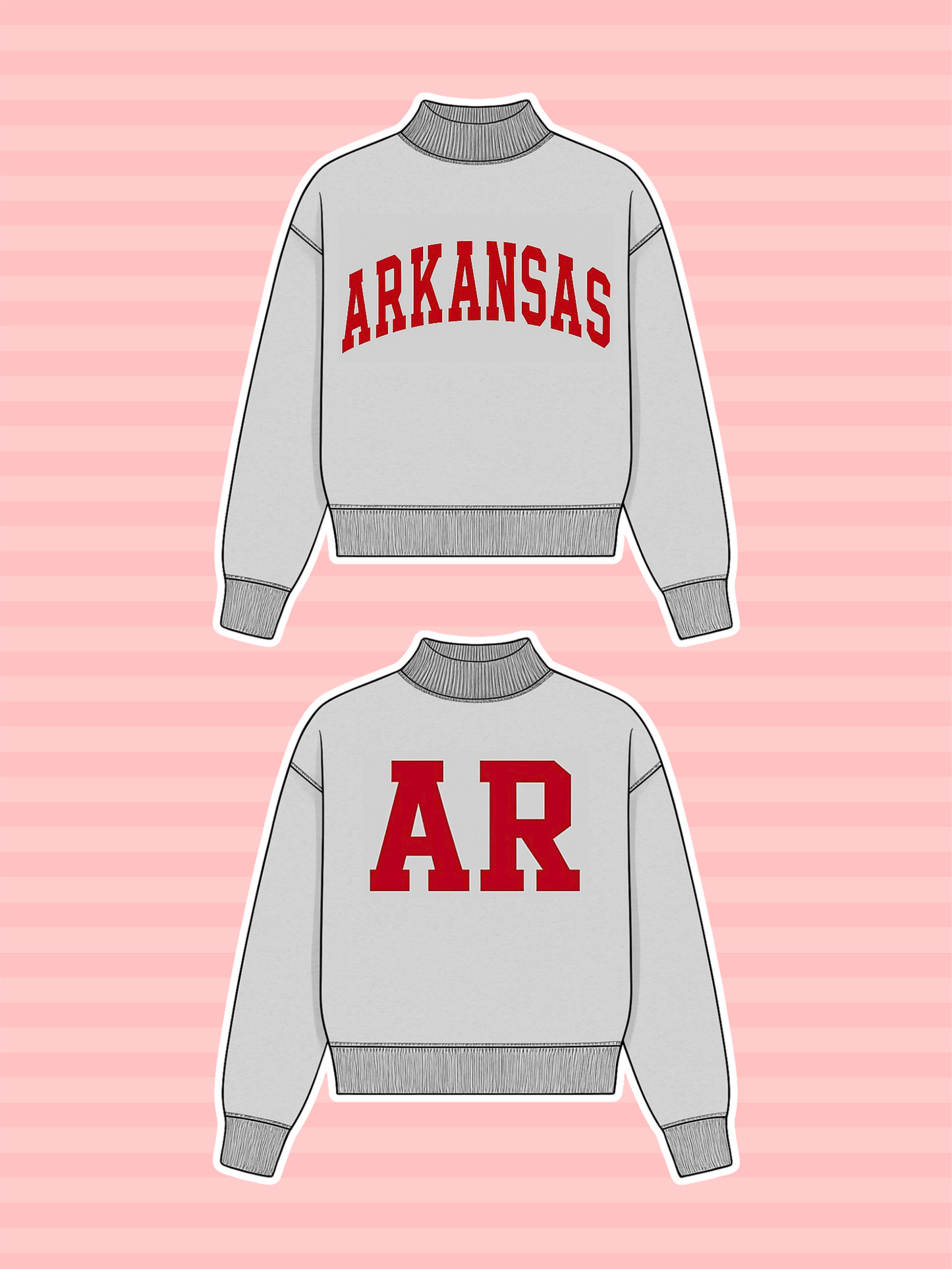 PREORDER: Arkansas Reversible Mock Neck Sweatshirt
