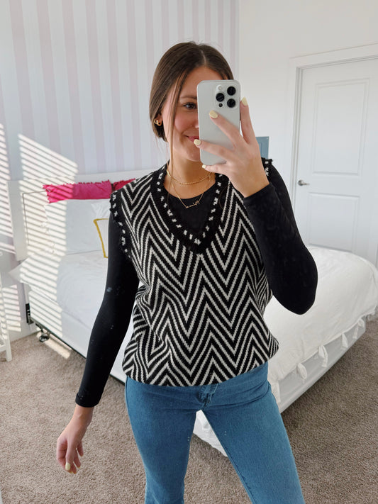 Yin and Yang Chevron Sweater Vest