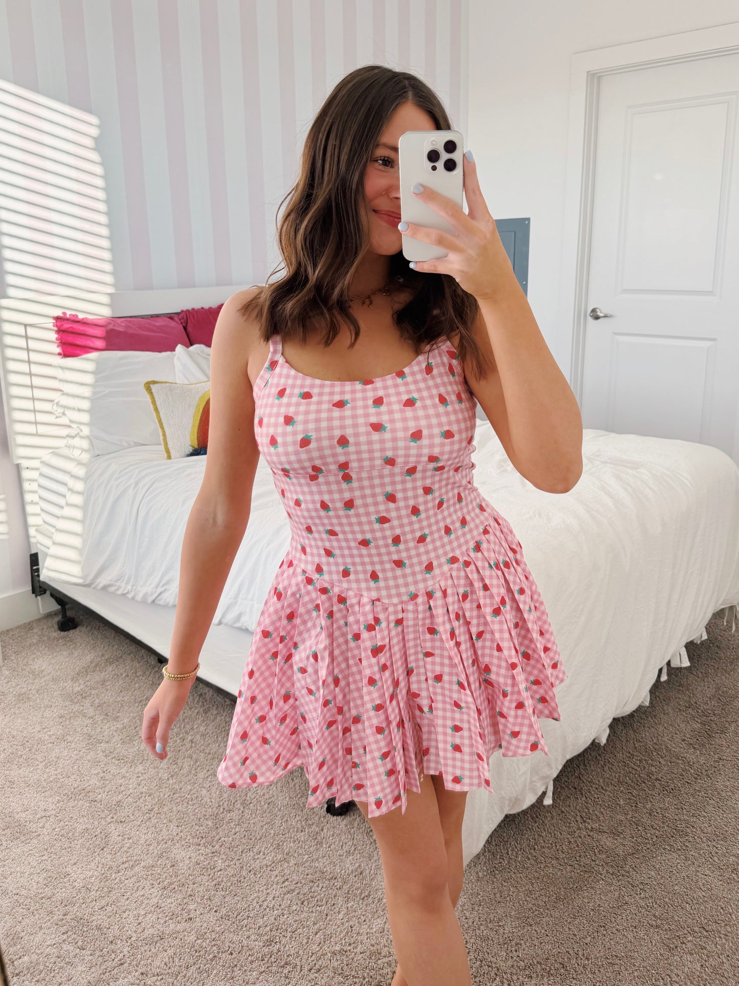 Tutti Frutti Strawberry Athletic Romper Dress