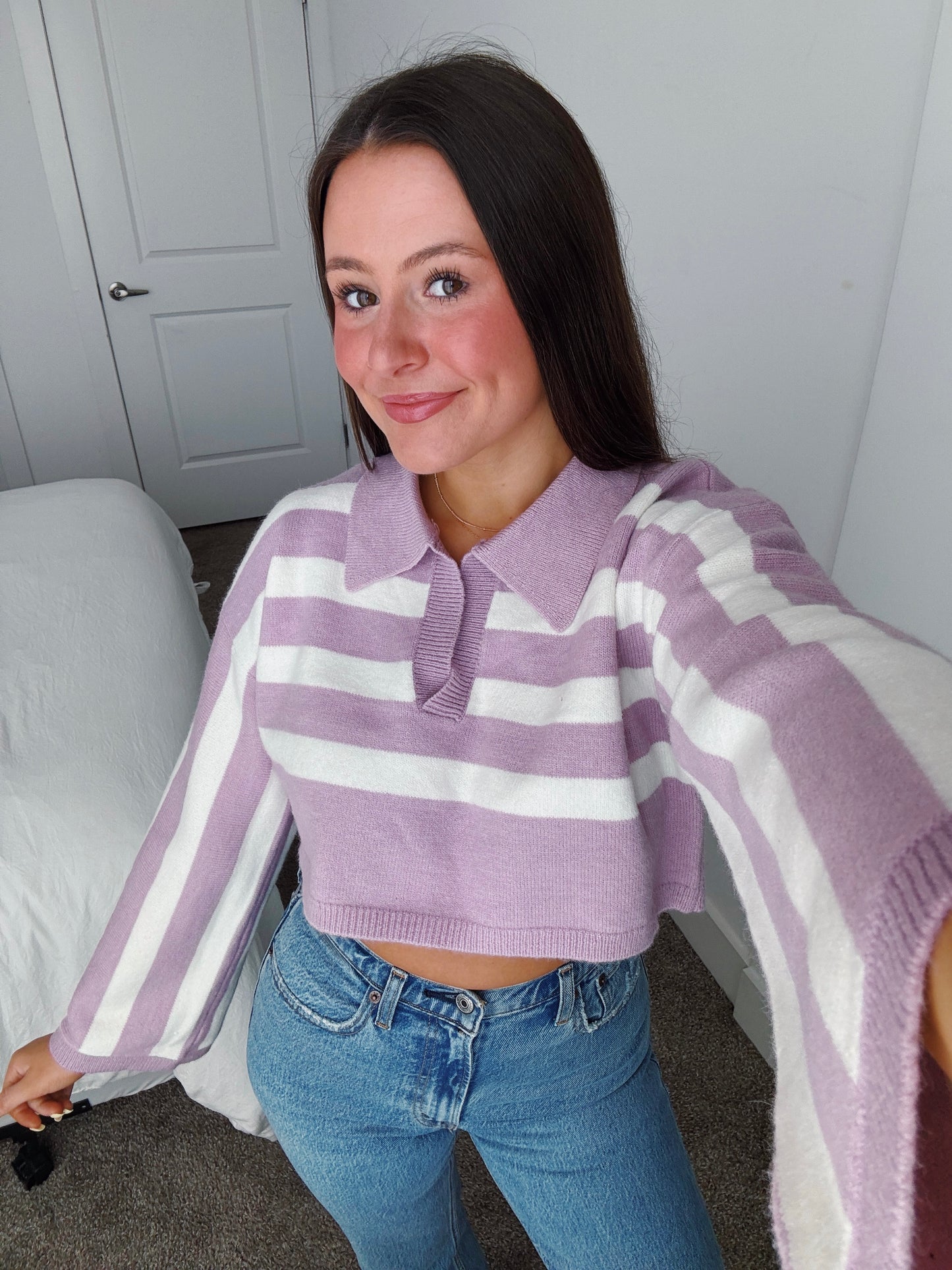 Lavender Haze Striped Sweater