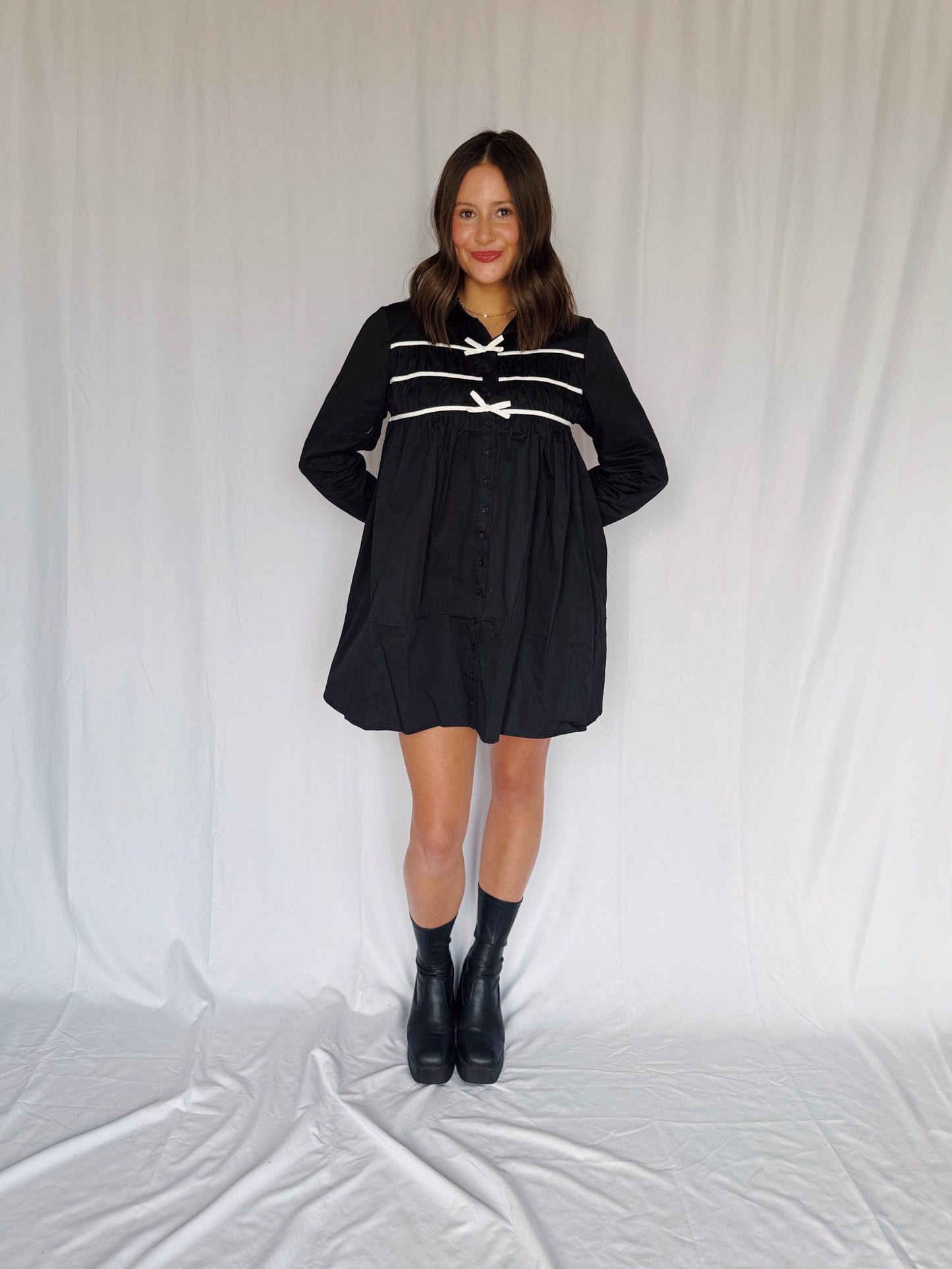 Darling Days Bow Button Down Dress