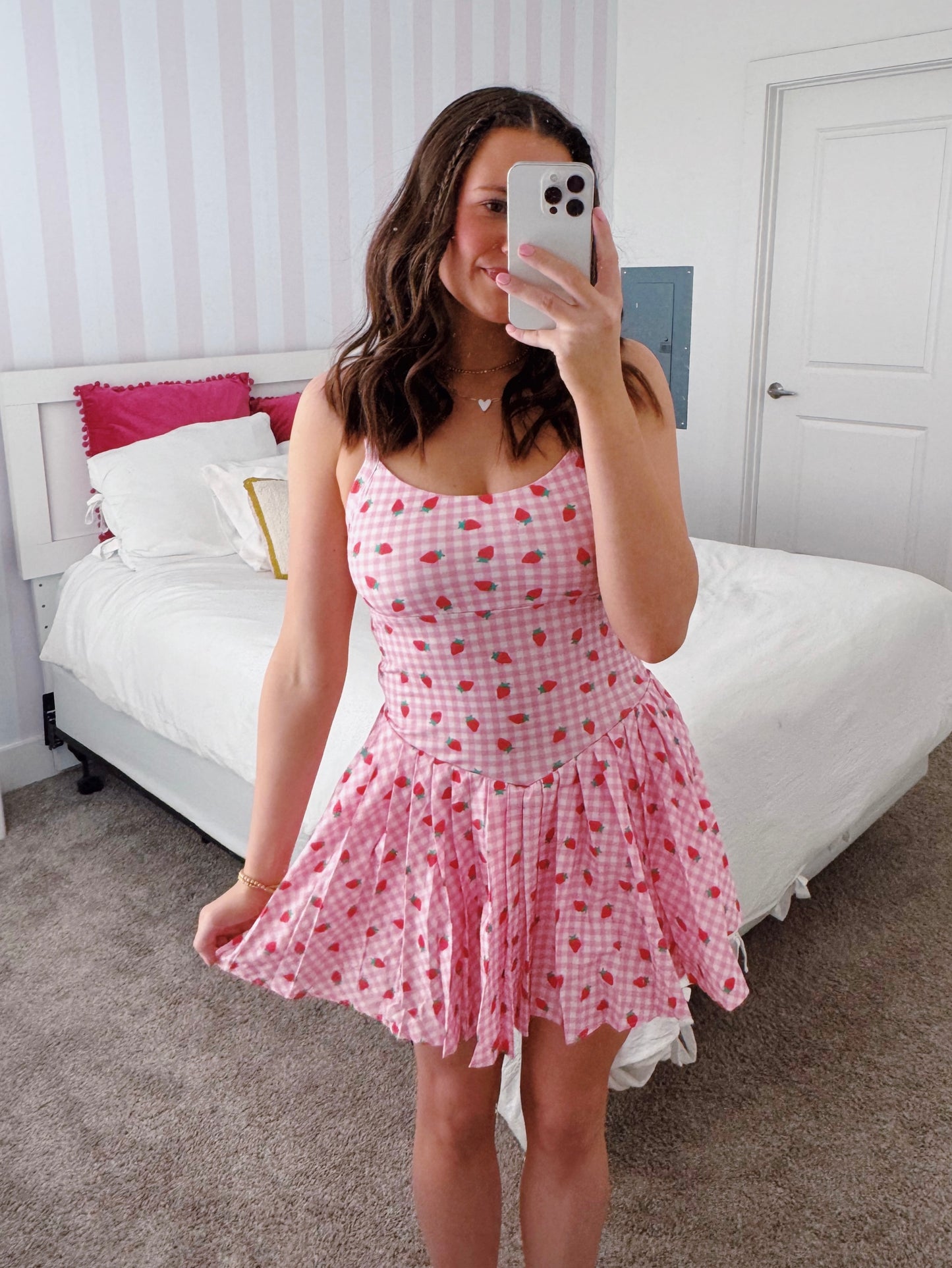 Tutti Frutti Strawberry Athletic Romper Dress