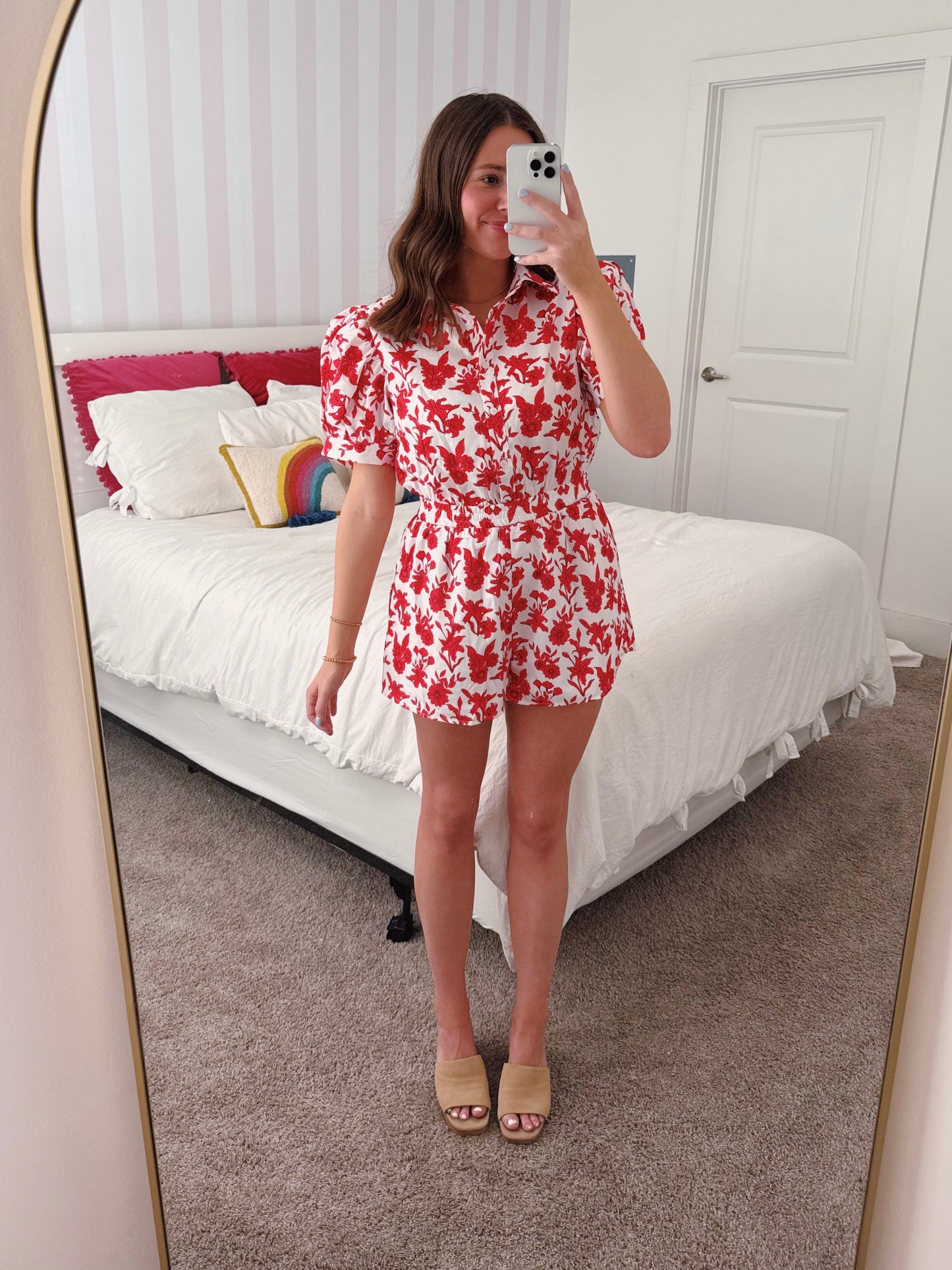 Flower Power Puff Sleeve Romper