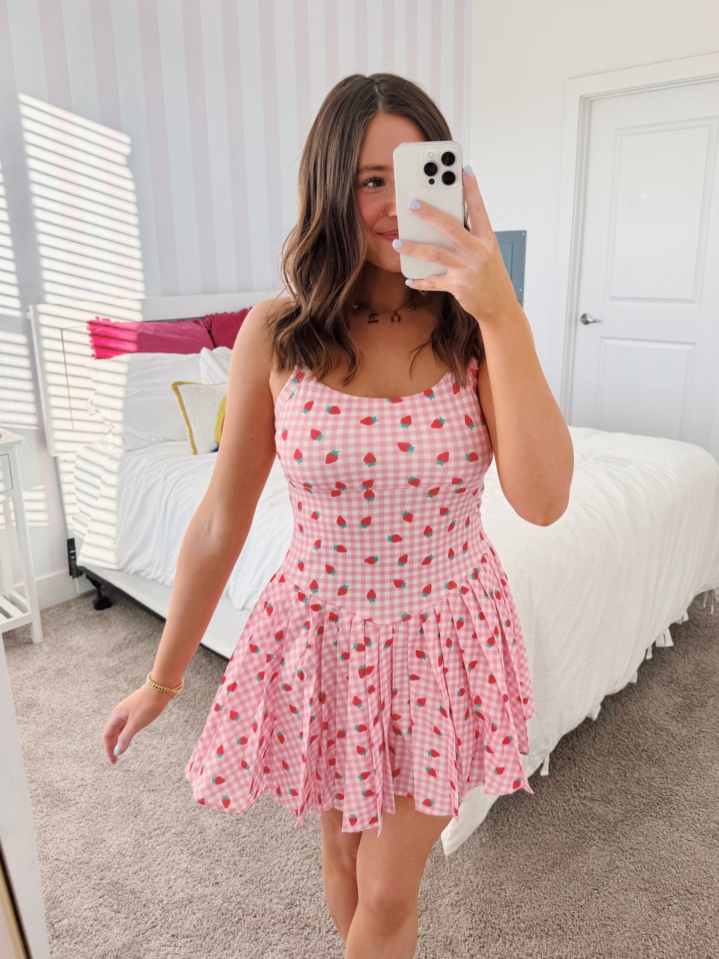 Tutti Frutti Strawberry Athletic Romper Dress