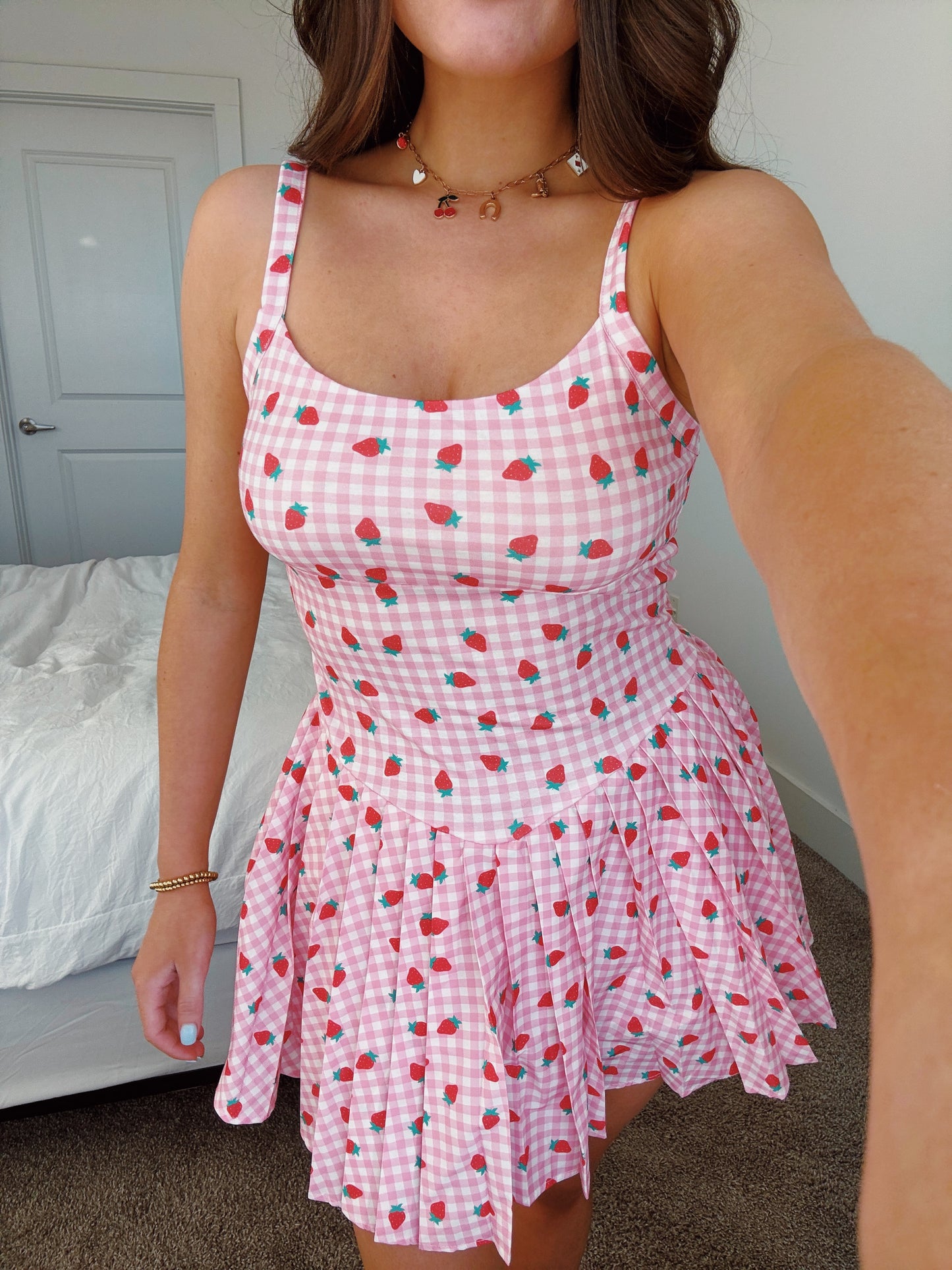 Tutti Frutti Strawberry Athletic Romper Dress
