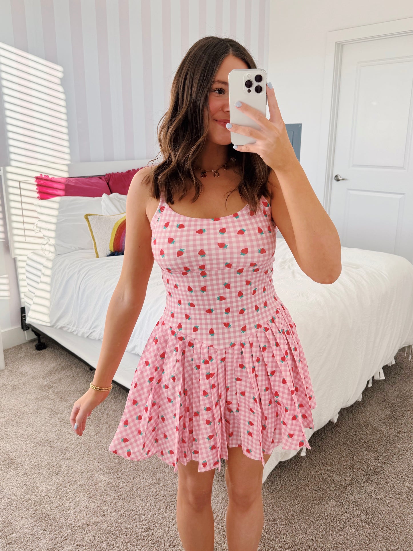 Tutti Frutti Strawberry Athletic Romper Dress
