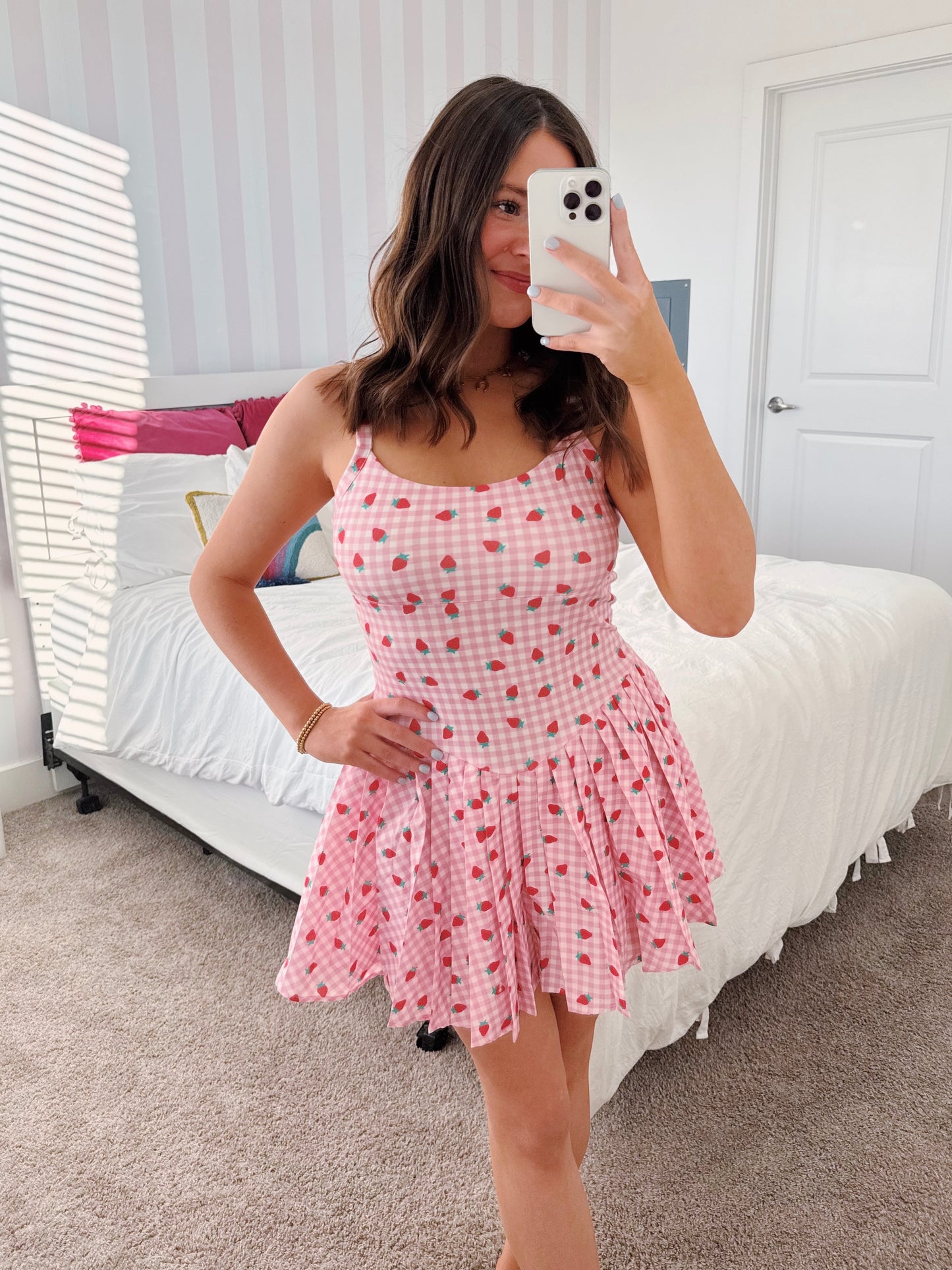 Tutti Frutti Strawberry Athletic Romper Dress