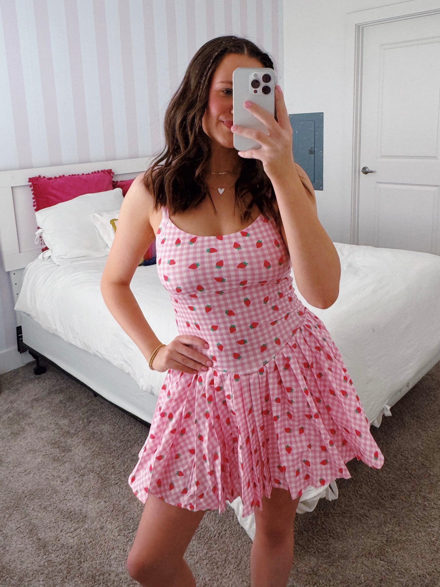 Tutti Frutti Strawberry Athletic Romper Dress