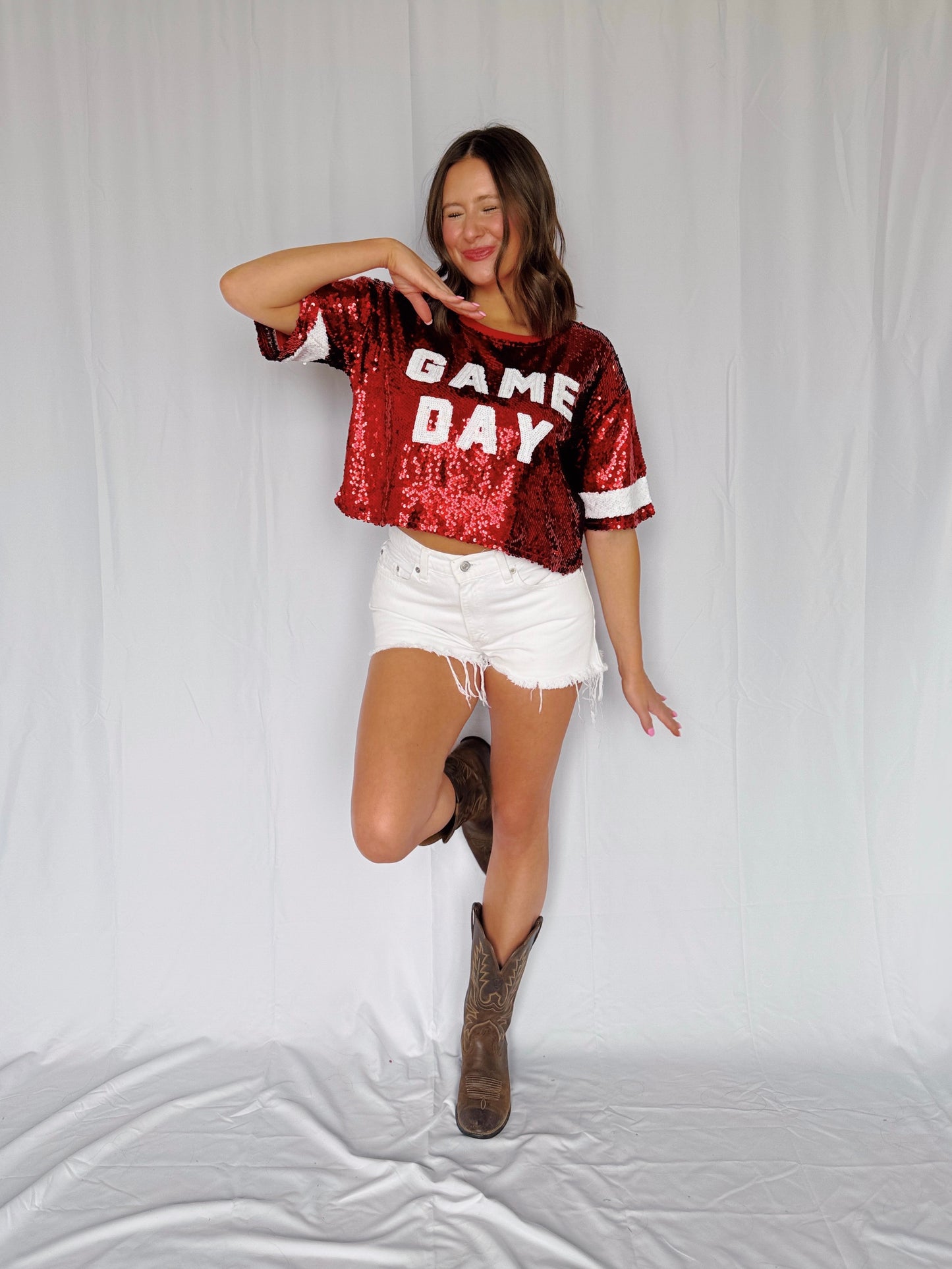 Gameday Everyday Sequin Cropped Tee