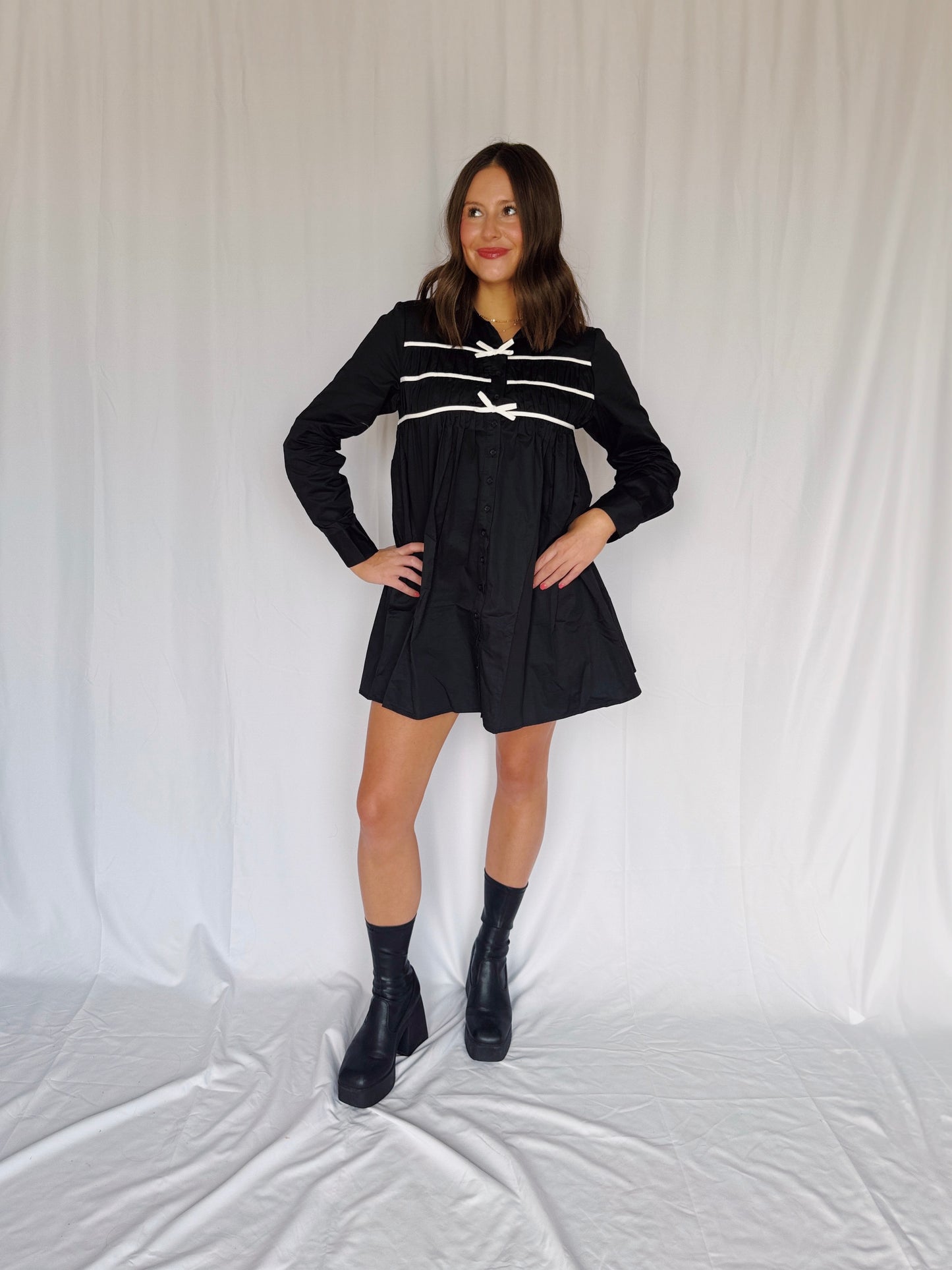 Darling Days Bow Button Down Dress