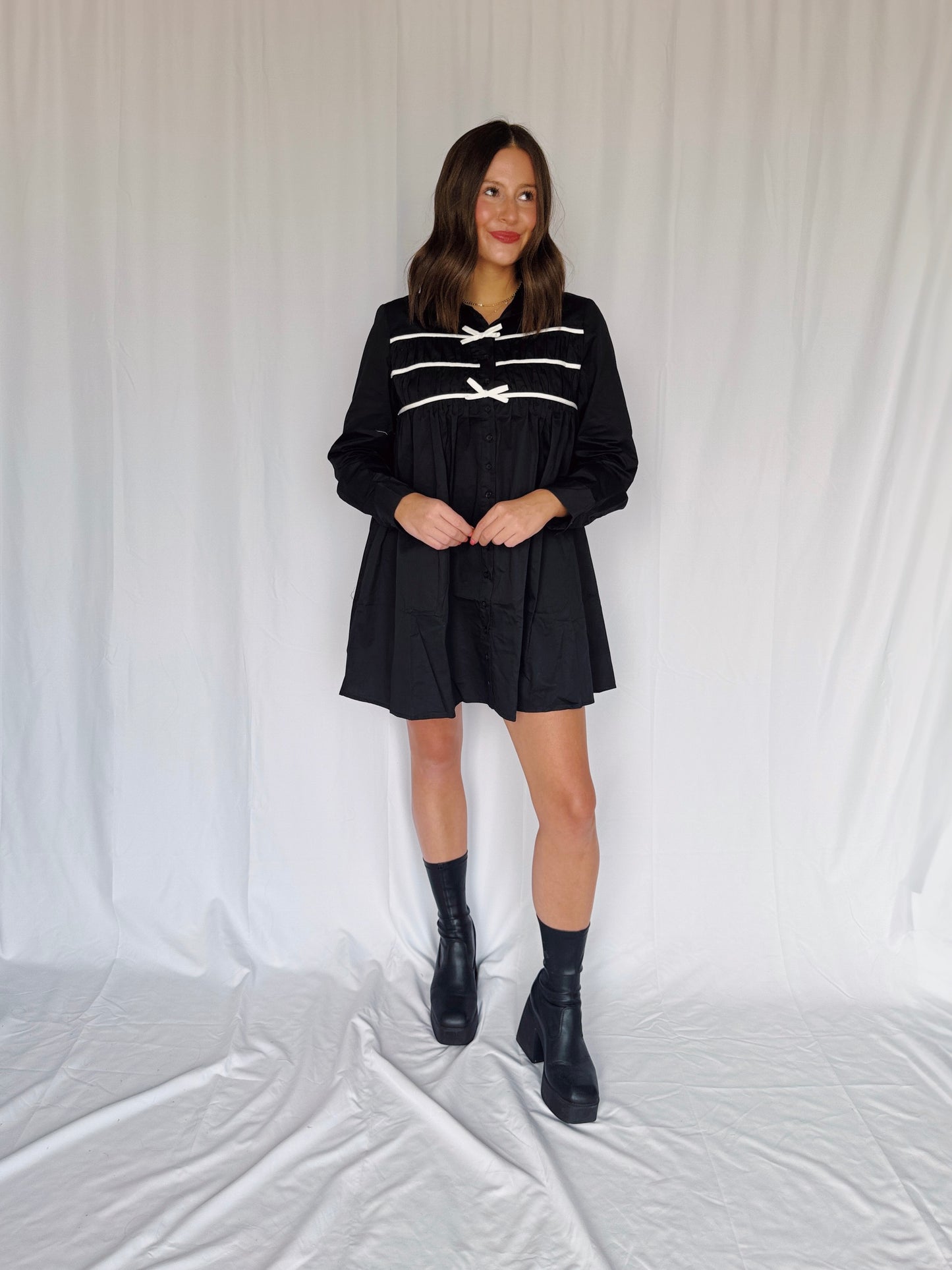 Darling Days Bow Button Down Dress