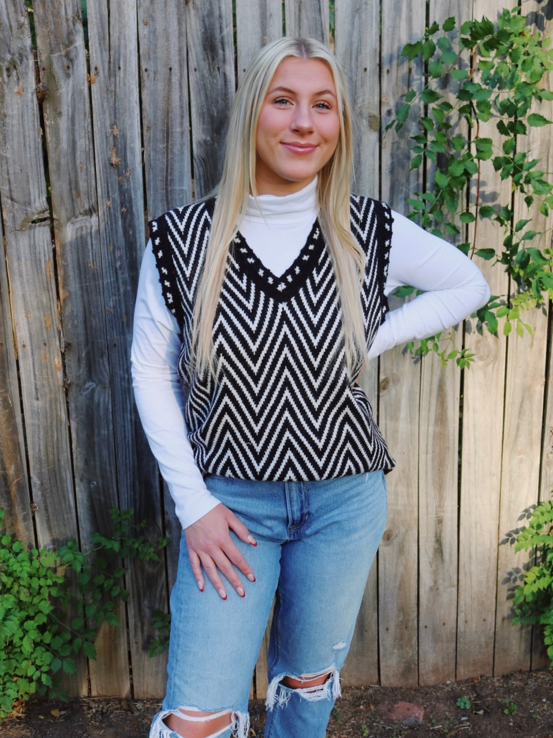Yin and Yang Chevron Sweater Vest