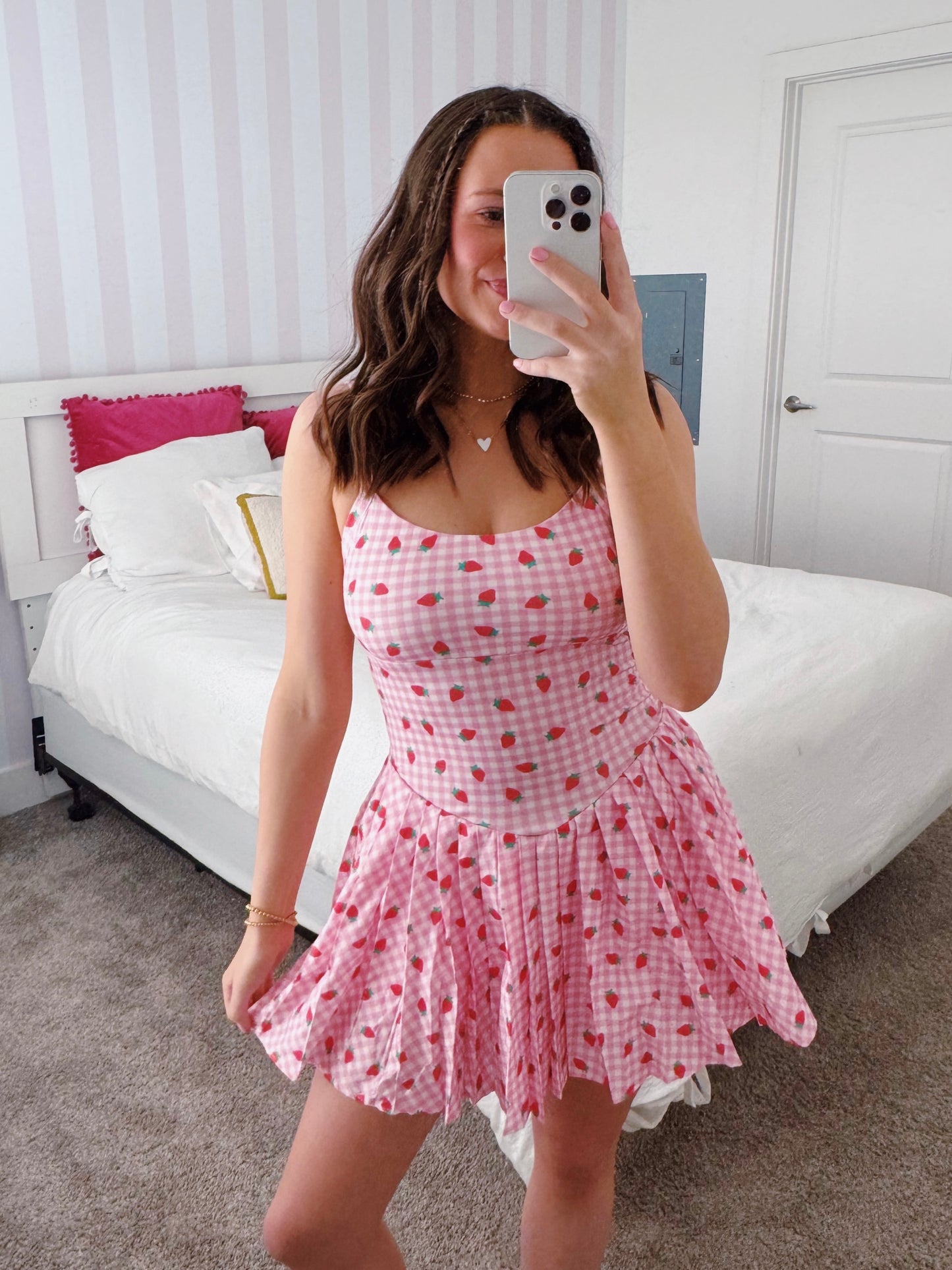 Tutti Frutti Strawberry Athletic Romper Dress