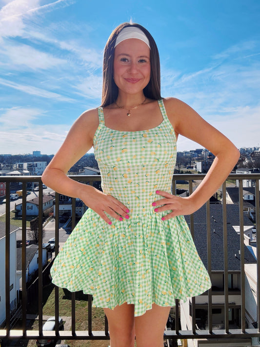 Tutti Frutti Lemon Athletic Romper Dress