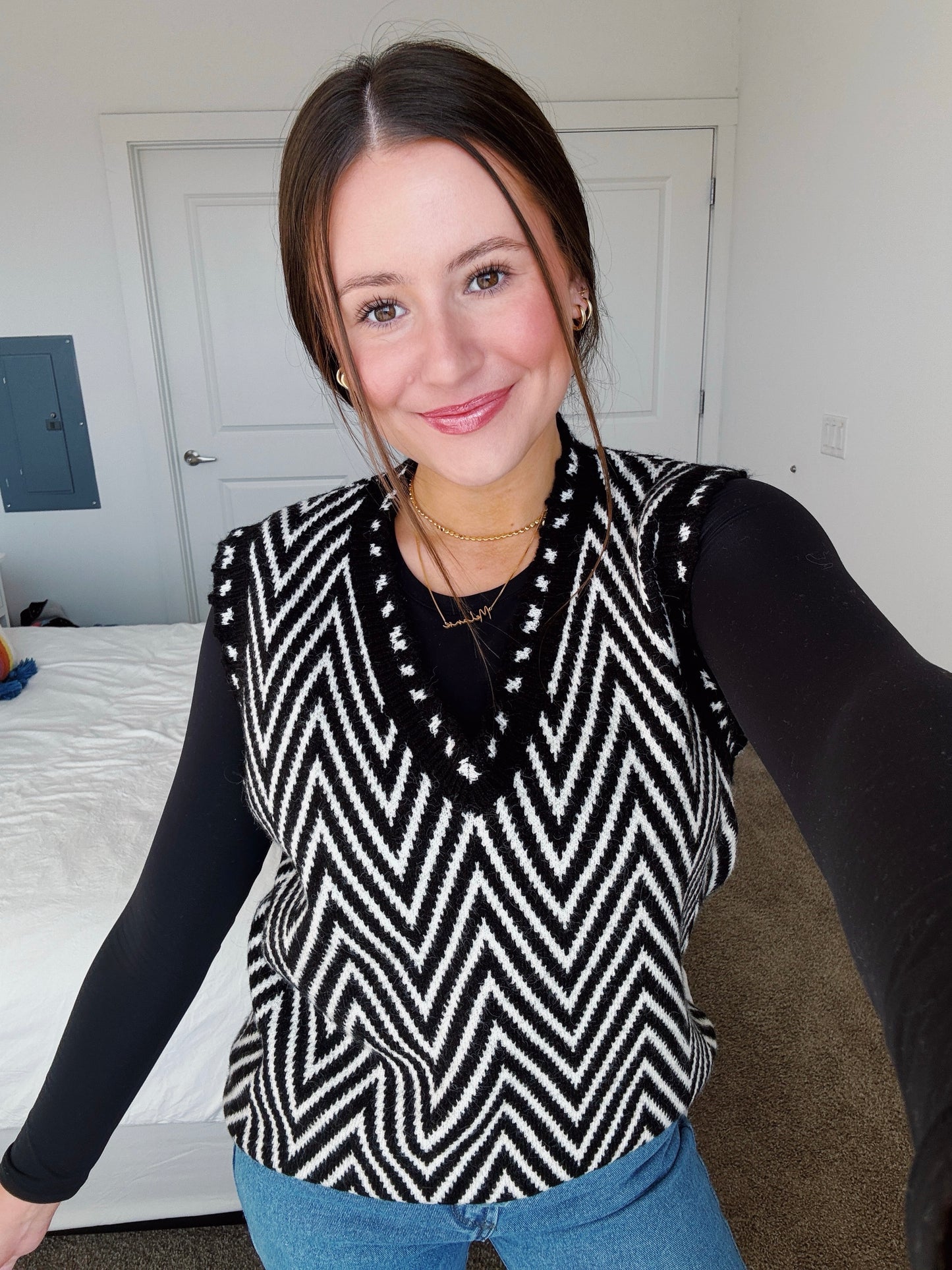 Yin and Yang Chevron Sweater Vest