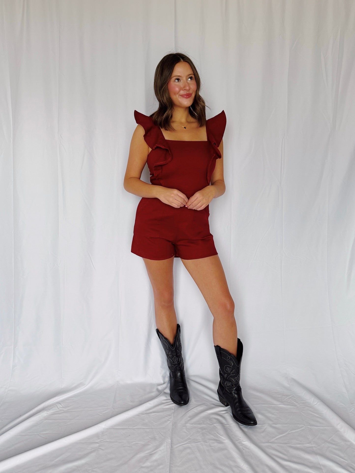 Frills and Thrills Denim Romper