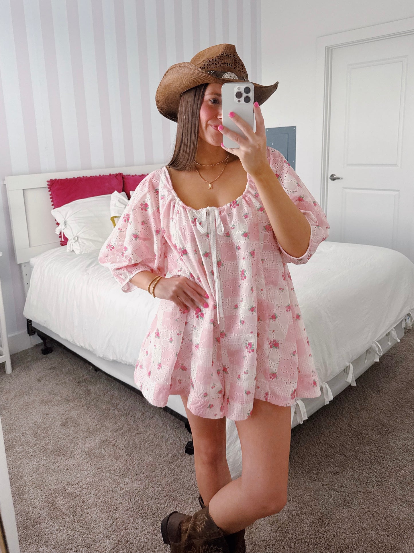 Spring Fling Floral Eyelet Romper
