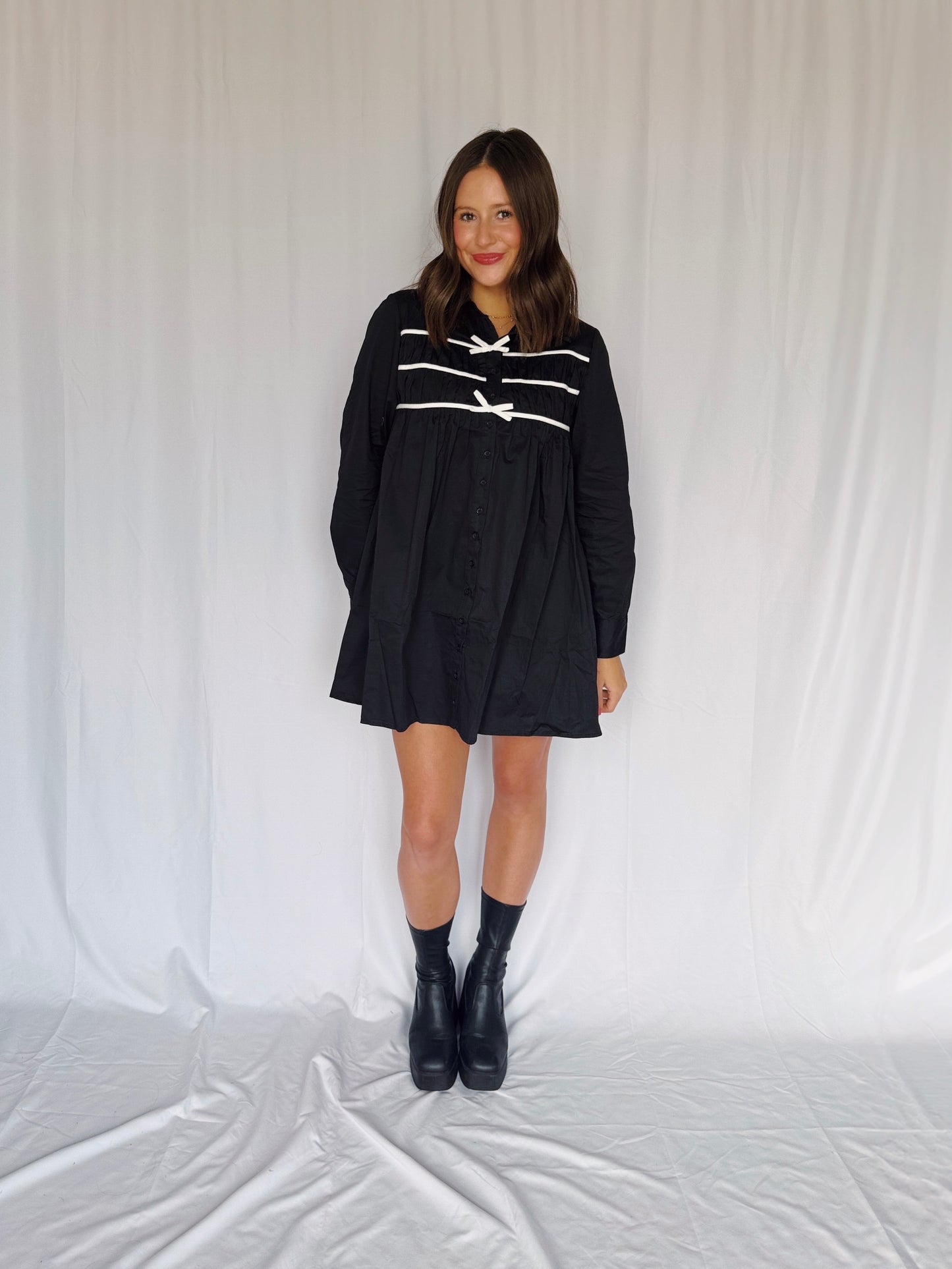 Darling Days Bow Button Down Dress