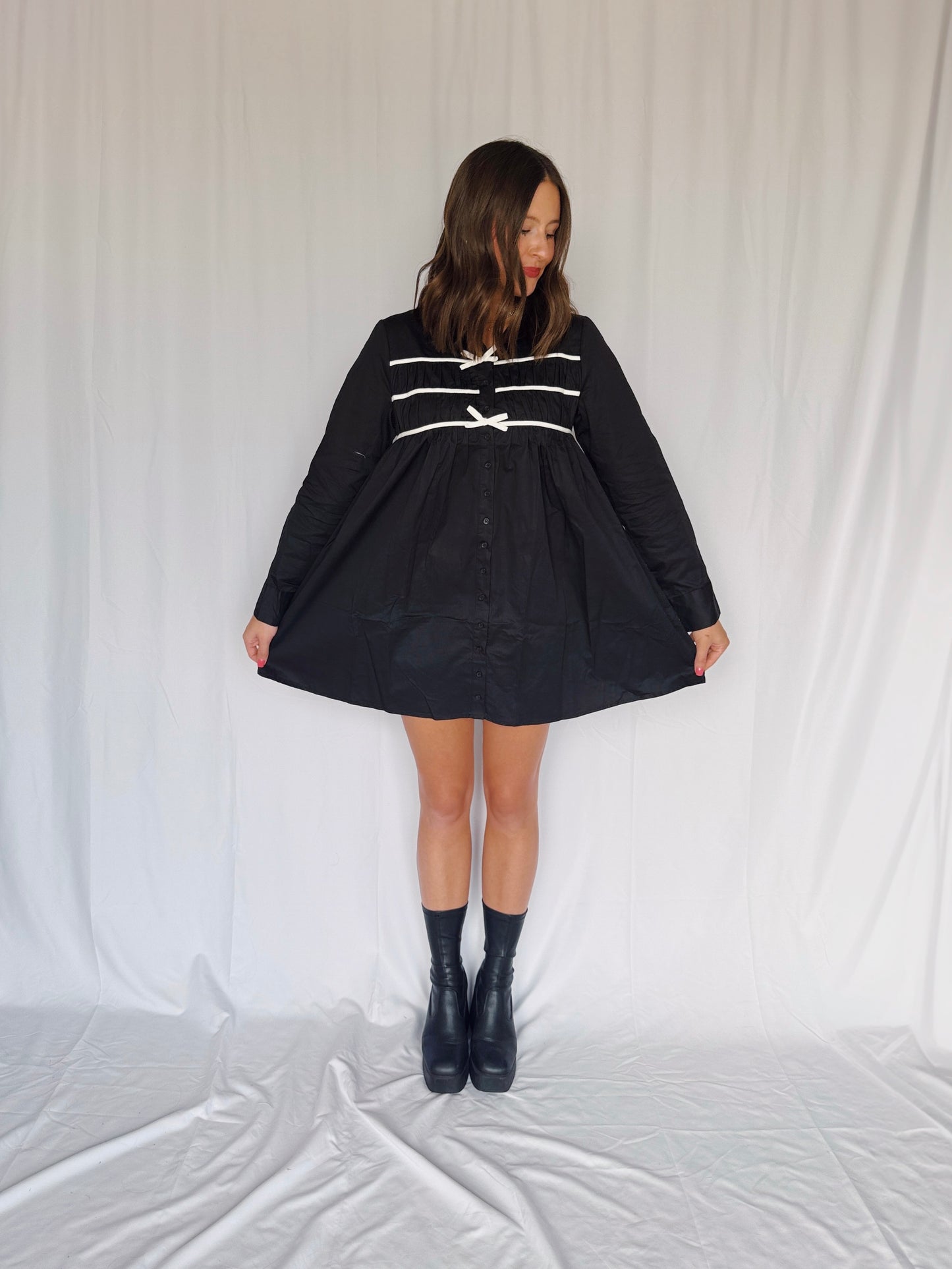 Darling Days Bow Button Down Dress