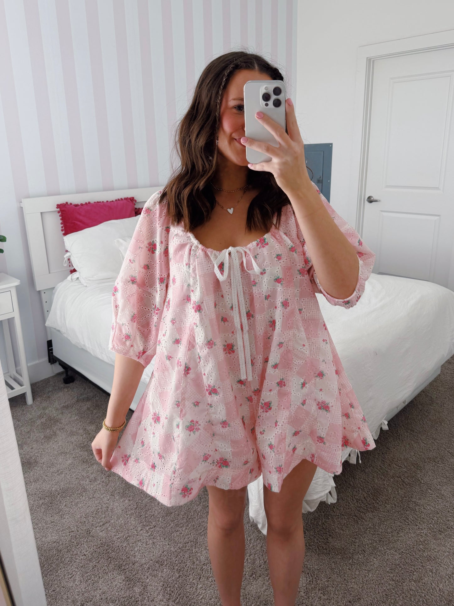 Spring Fling Floral Eyelet Romper