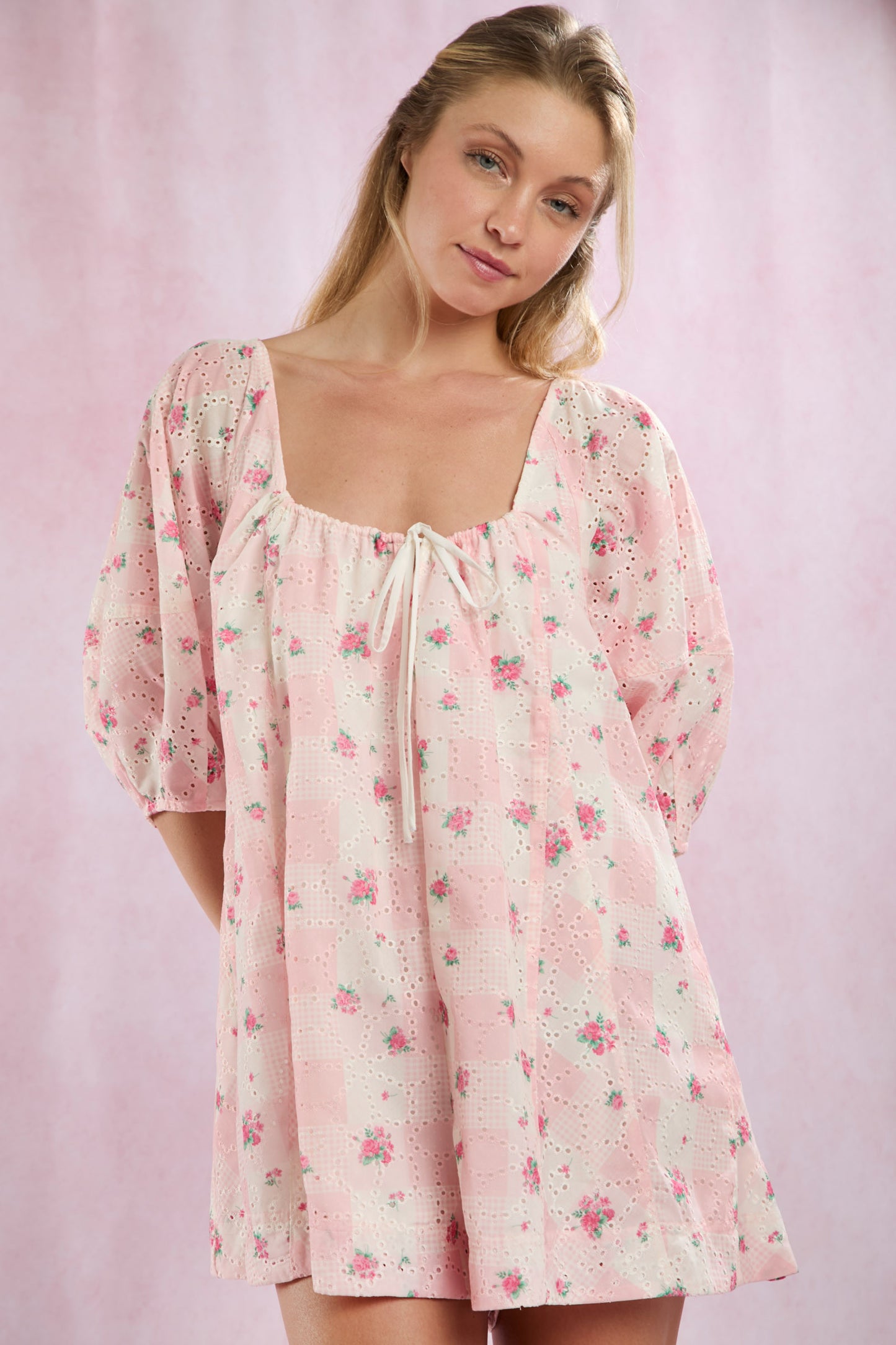 Spring Fling Floral Eyelet Romper