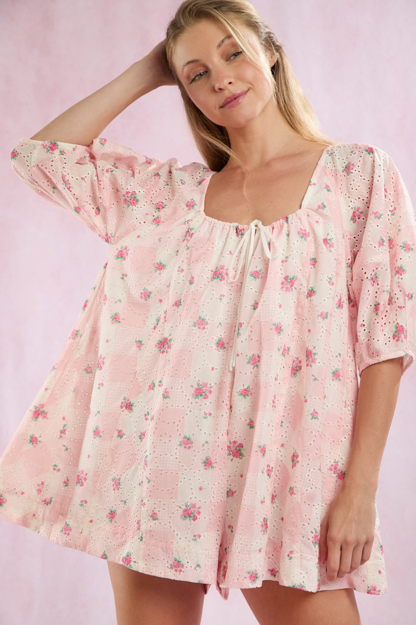 Spring Fling Floral Eyelet Romper