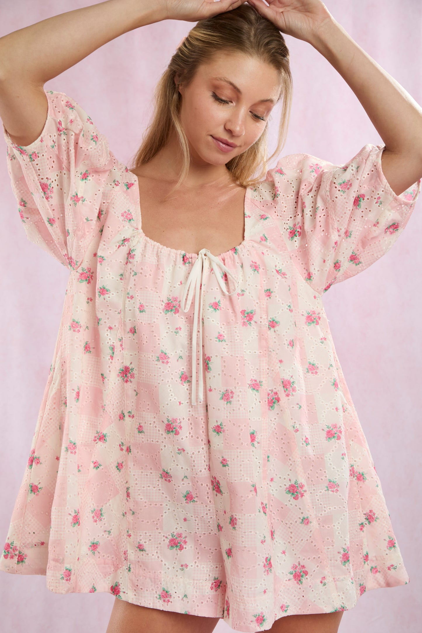 Spring Fling Floral Eyelet Romper