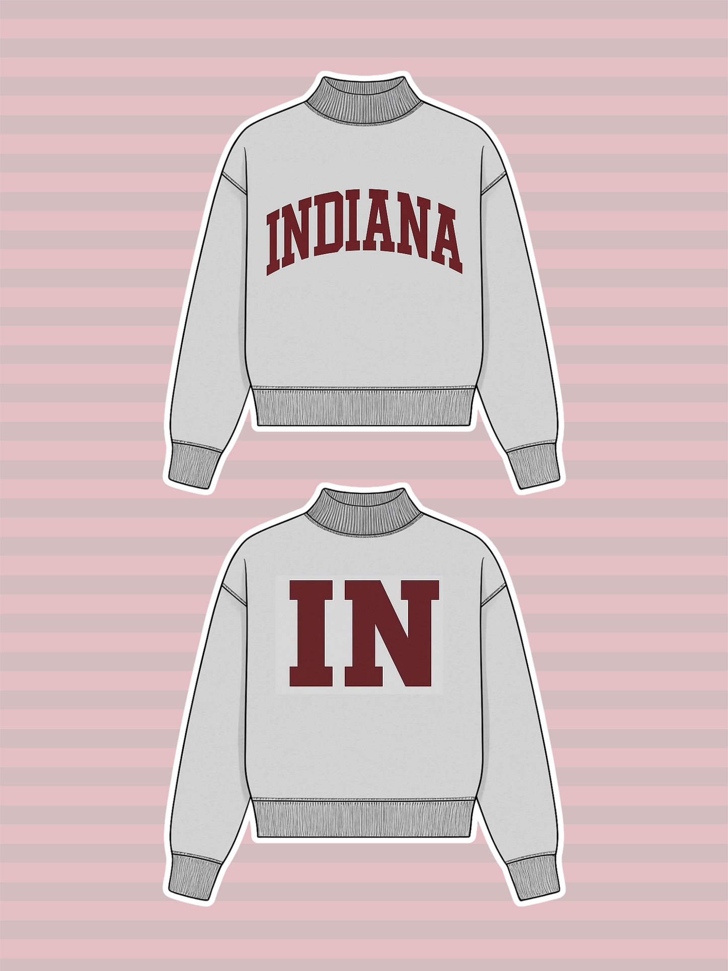 PREORDER: Indiana Reversible Mock Neck Sweatshirt (EST. SHIP DATE: 2/13)